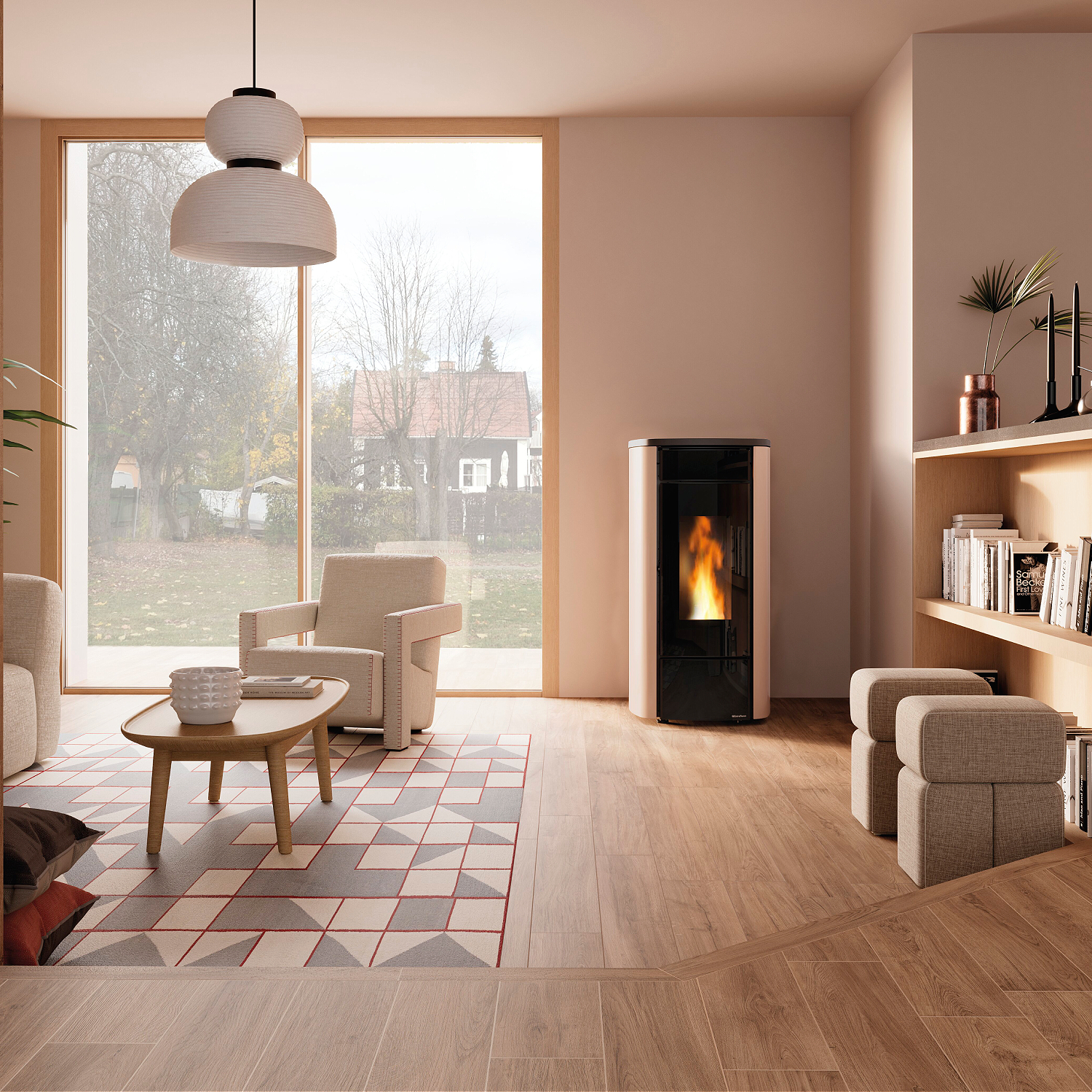 Extraflame Miriana Idro H16 wasserführender Pelletofen elfenbein Evolution Line