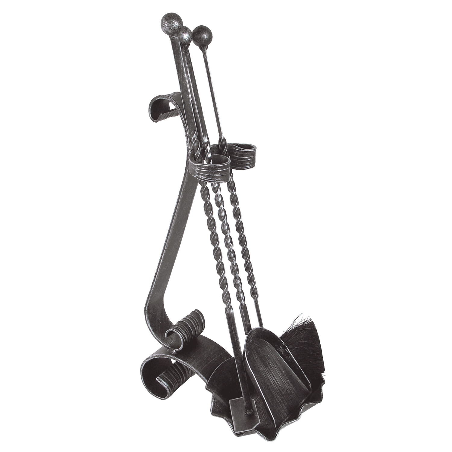 Raik Kaminbesteck Schmiedeeisen schwarz lackiert