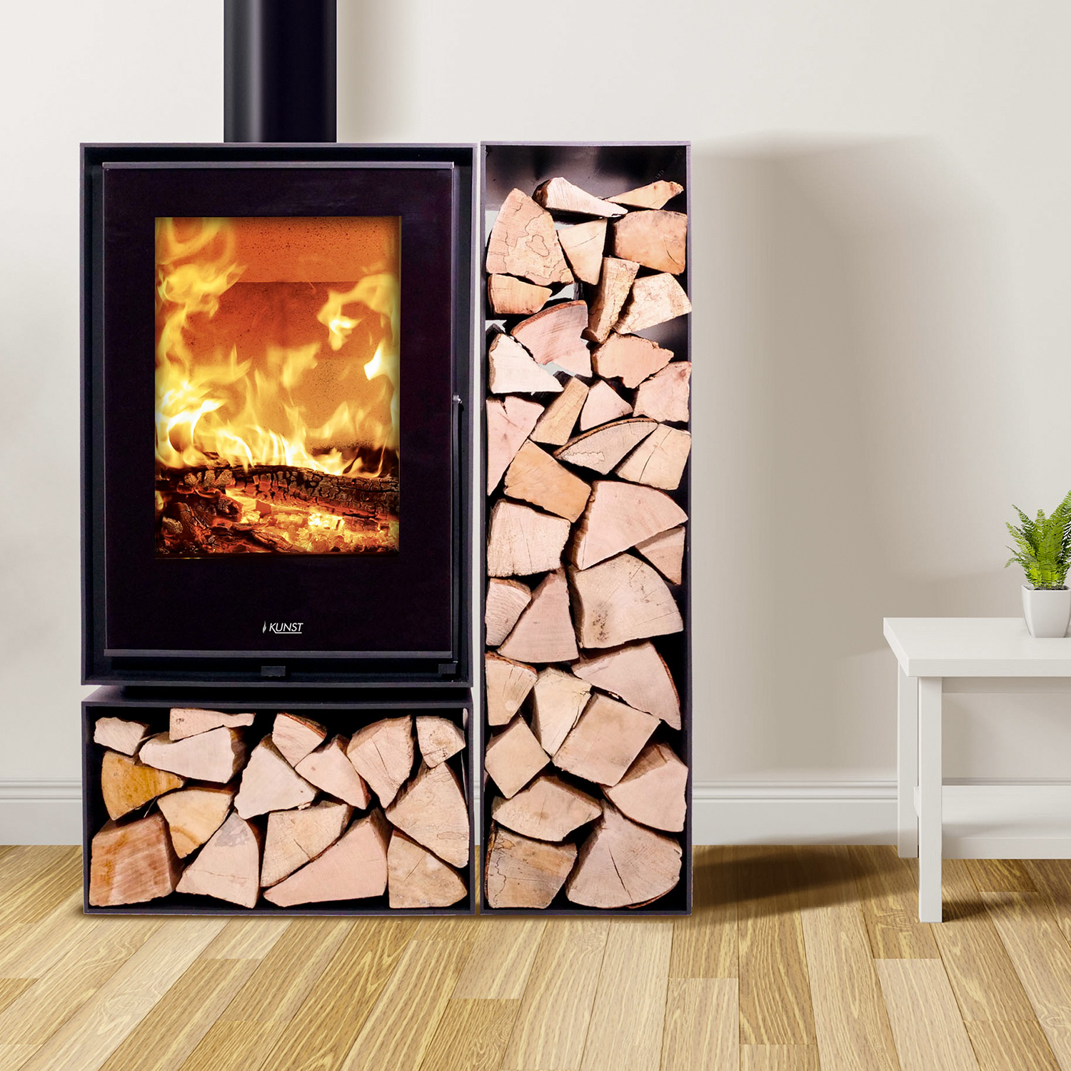 Kunst Stoves Ficus Kaminofen mit doppeltem Holzfach Kunst Stoves Ficus Kaminofen mit doppeltem Holzfach