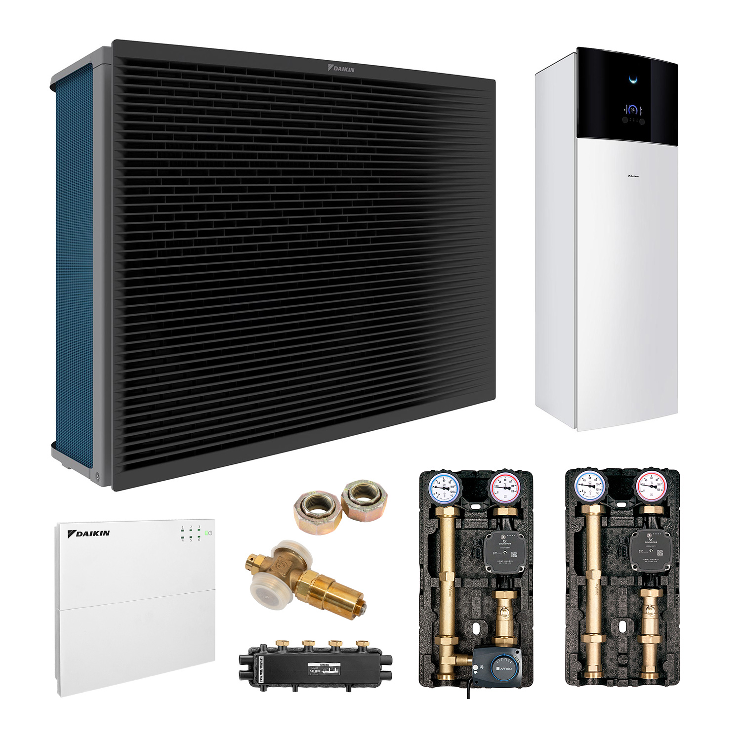 DAIKIN Altherma 3 H HT Baugröße 18 Hydrosplit-Wärmepumpe – Set 2 Heizkreise für Heizkörper und Fußbodenheizung mit Trinkwarmwasserbereitung 180 L