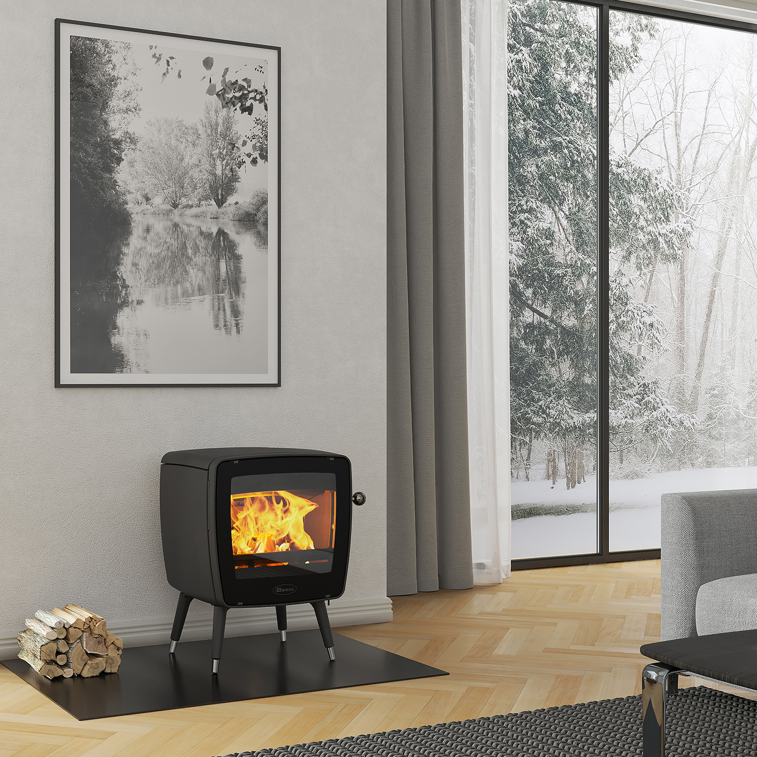Dovre Vintage 35 Kaminofen Gusseisen Schwarz, Bauart 1