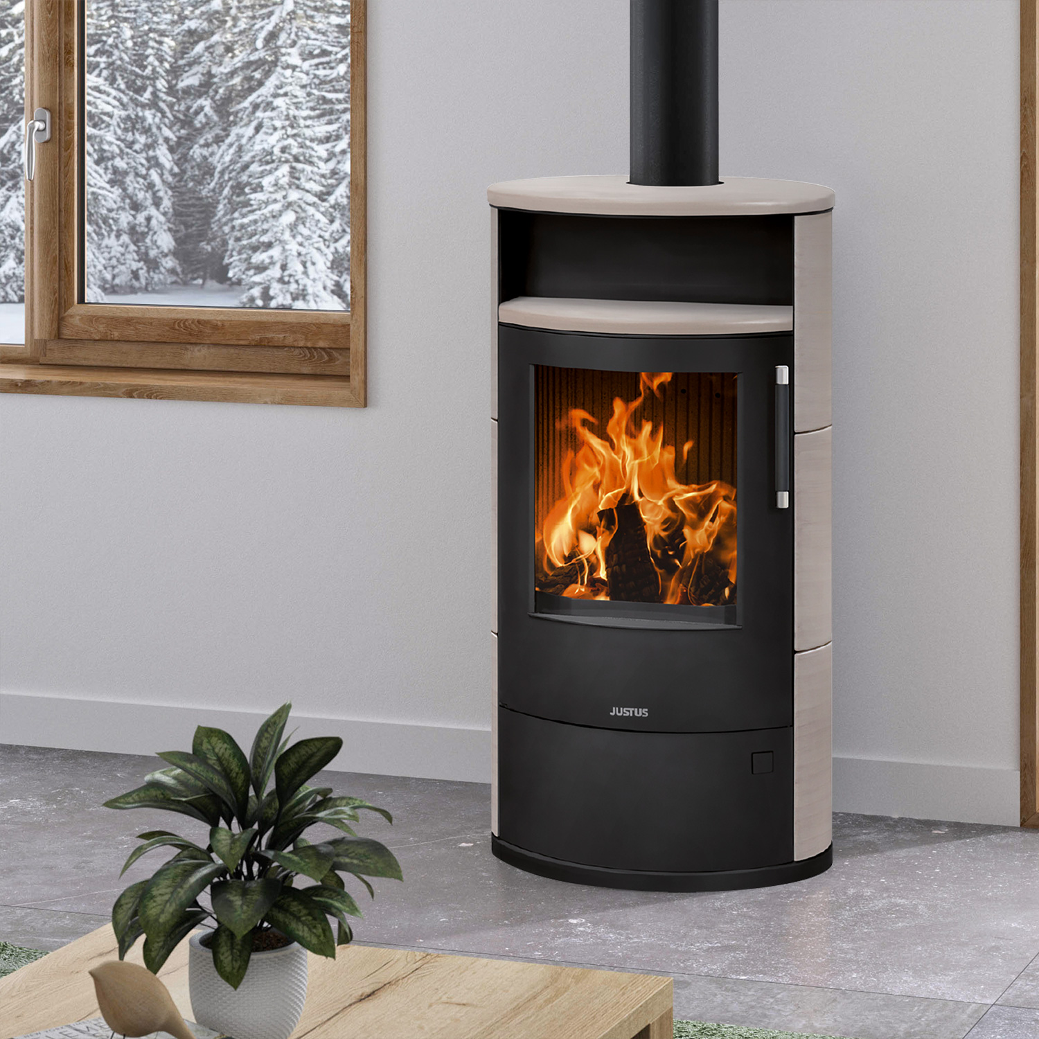Justus Island 7 2.0 Kaminofen Stahl Schwarz / Keramik Freddo Justus Island 7 2.0 Kaminofen Stahl Schwarz / Keramik Freddo
