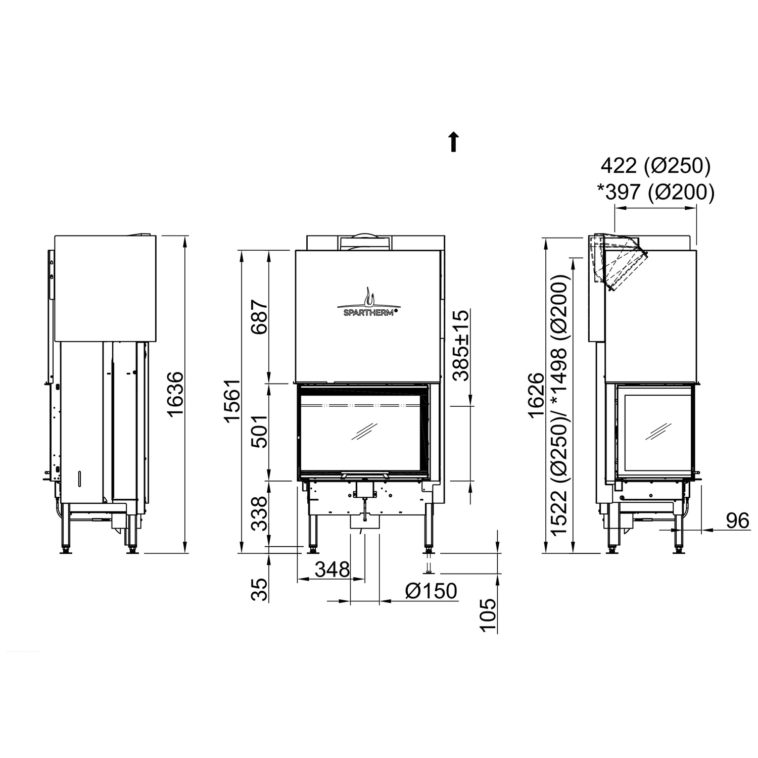 Spartherm Varia 2L-68h Kamineinsatz 250 mm