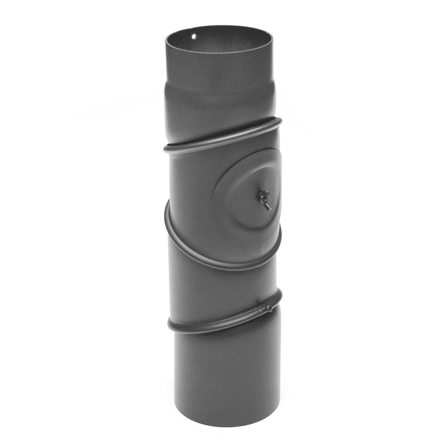 Raik Basic Multibogen 130mm gussgrau mit Tür – 4teilig für Rauchrohr / Ofenrohr