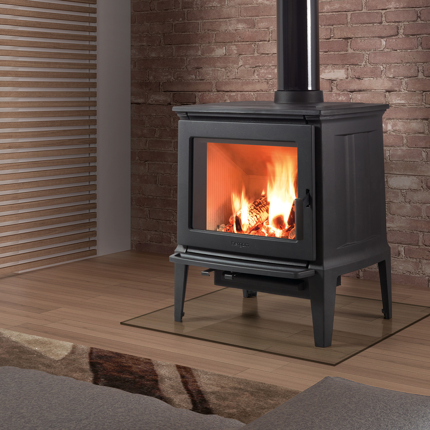 Hergom E30 M Kaminofen Gusseisen Schwarz Hergom E30 M Kaminofen Gusseisen Schwarz