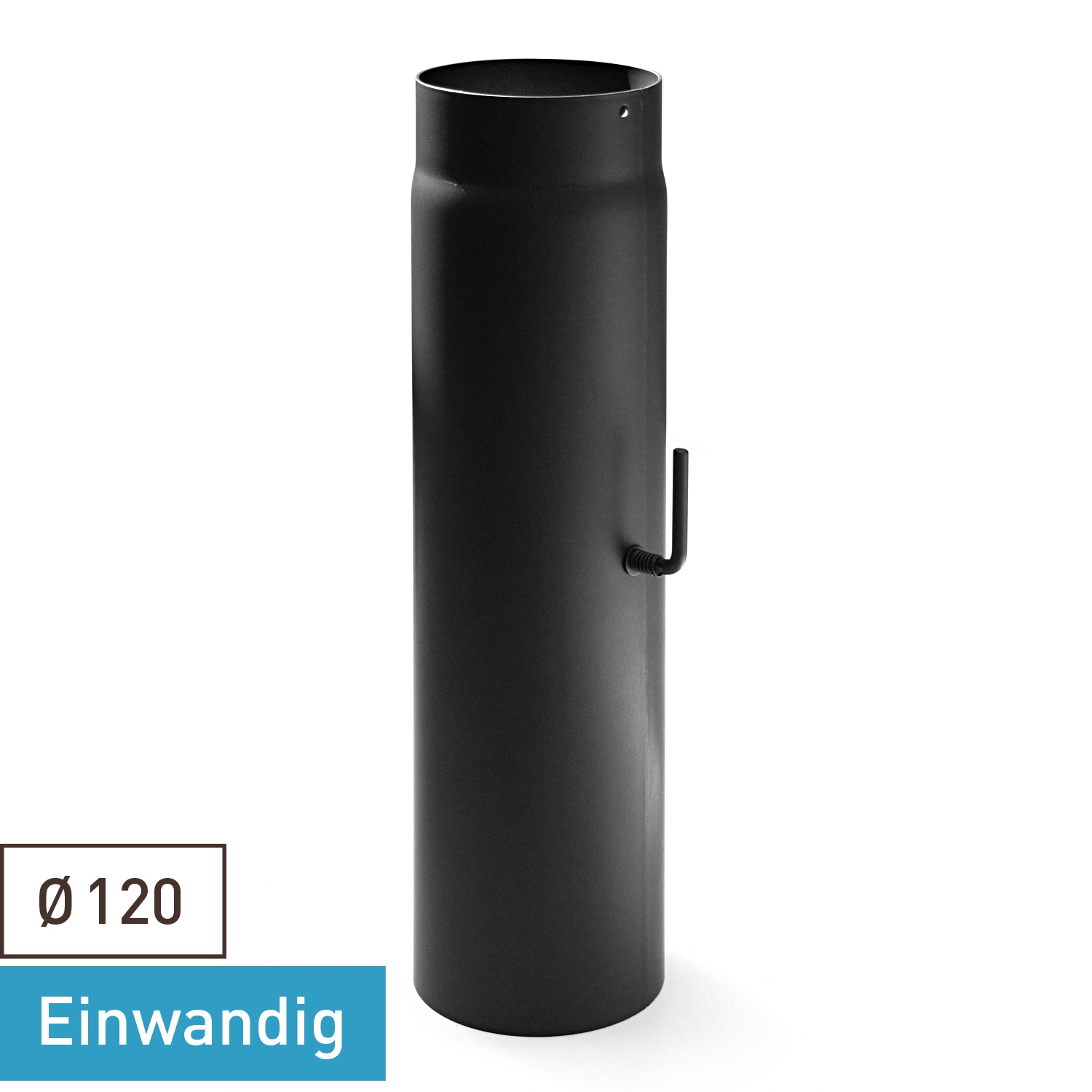 Raik Basic Zugregulierung 120mm schwarz L: 500mm für Rauchrohr / Ofenrohr