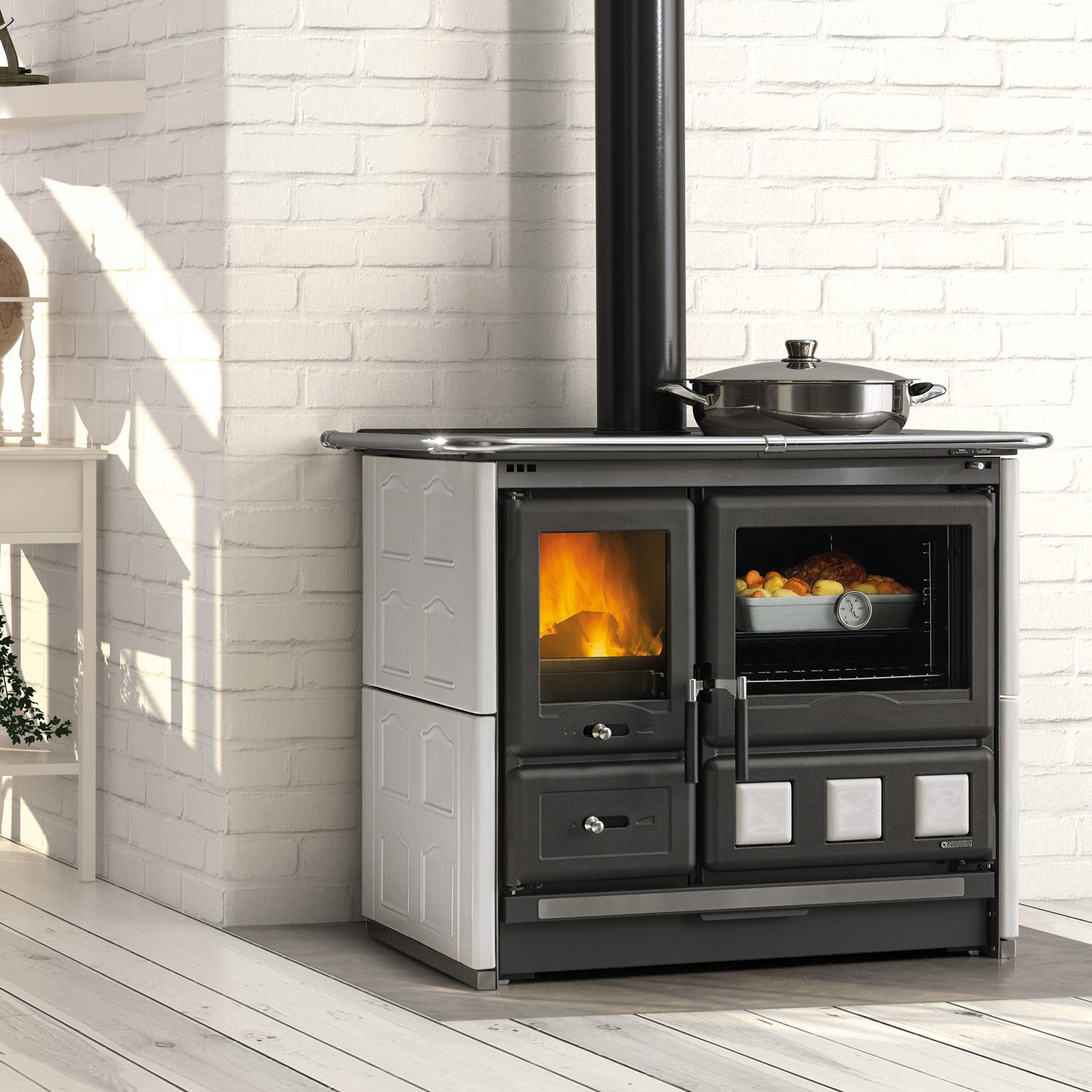 La Nordica Rosa XXL.16 Küchenofen Majolica Weiss Infinity