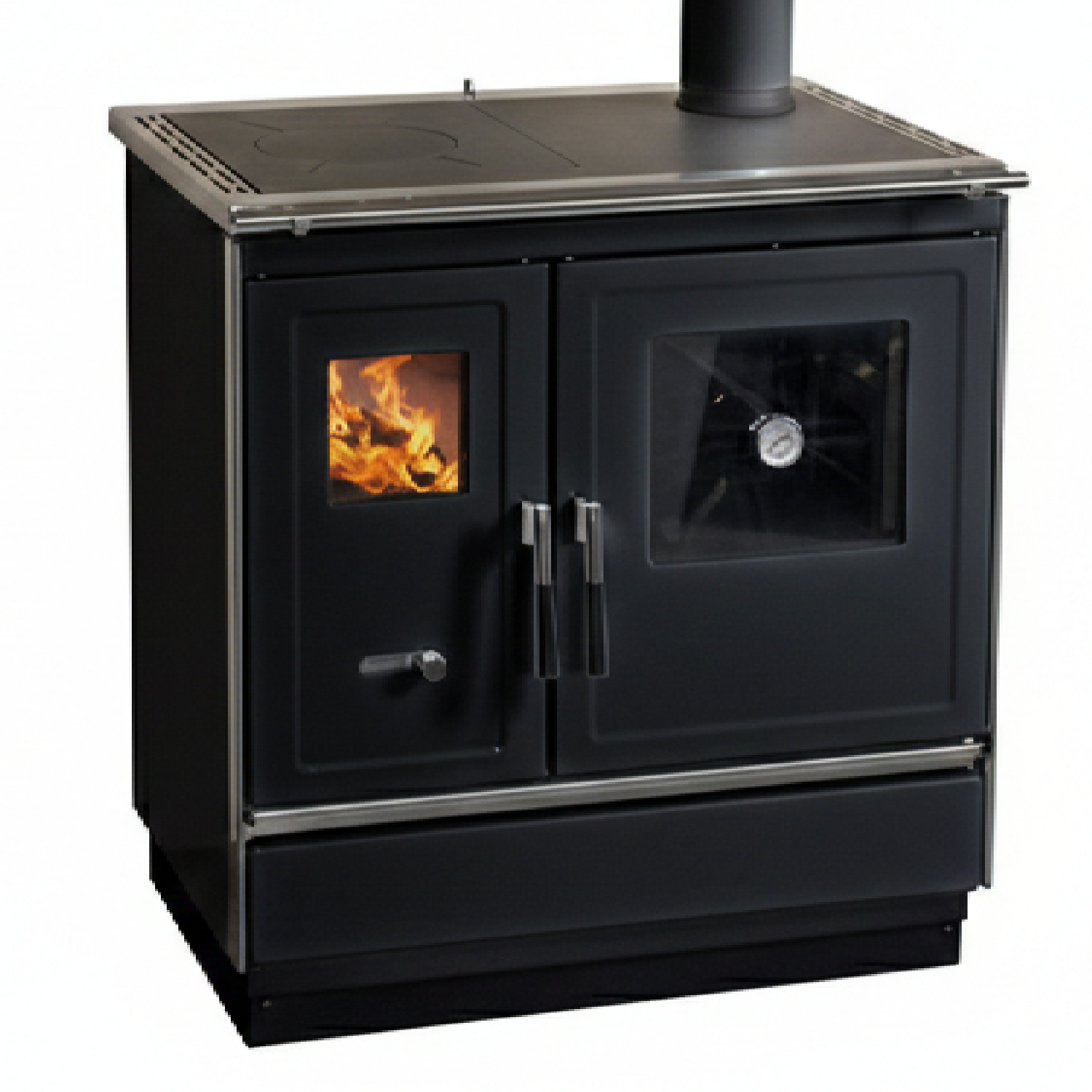 Haas+Sohn Küchenofen HSH 81 anthrazit rechts, Stahlkochplatte