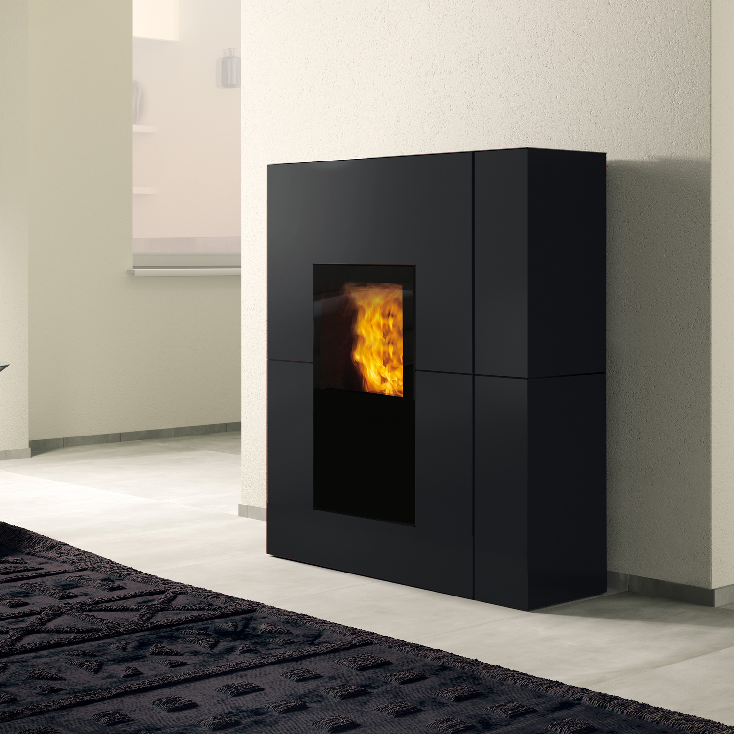 Edilkamin Blade2 H18 Up wasserführender Pelletofen Stahl Schwarz inkl. Kit R-FX Edilkamin Blade2 H18 Up wasserführender Pelletofen Stahl Schwarz inkl. Kit R-FX