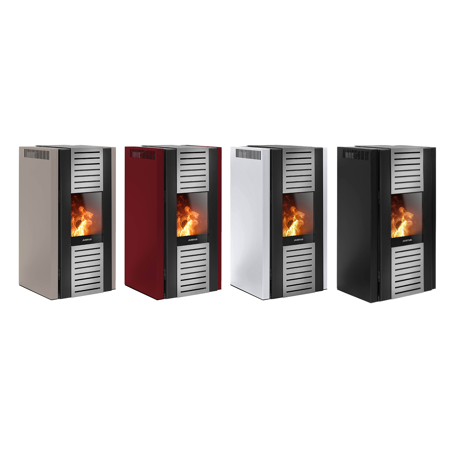 Justus Sirkos Aqua 2.0 Wasserführender Pelletofen Stahl Taupe Justus Sirkos Aqua 2.0 Wasserführender Pelletofen Stahl Taupe