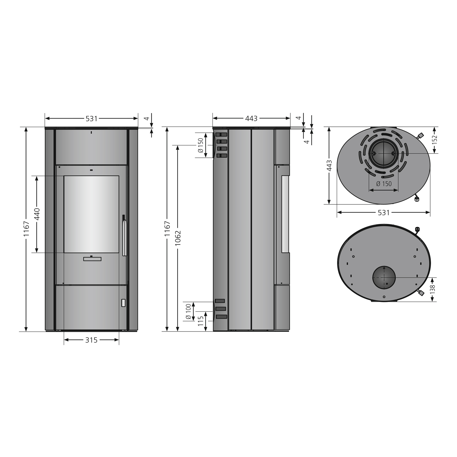 Oranier Polar W+ 2.0 Kaminofen Stahl Schwarz Oranier Polar W+ 2.0 Kaminofen Stahl Schwarz