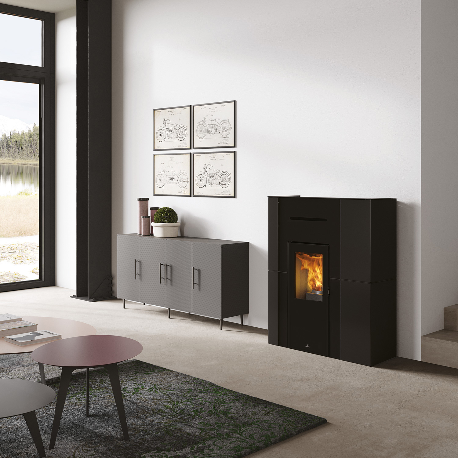 Edilkamin Blade H 15 Evo wasserführender Pelletofen Stahl / Glas Schwarz Edilkamin Blade H 15 Evo wasserführender Pelletofen Stahl / Glas Schwarz