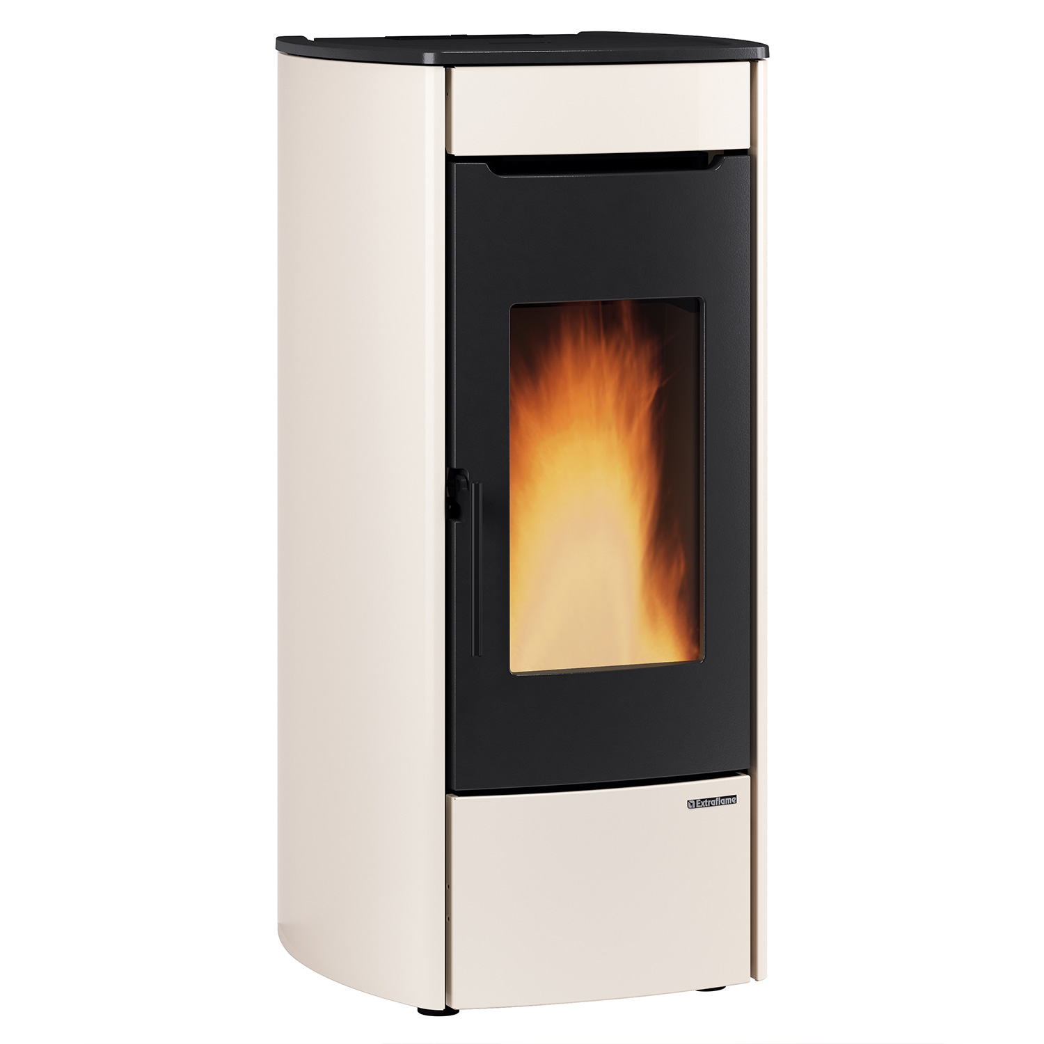 Extraflame Marina Idro 16 H13 wasserführender Pelletofen Stahl Elfenbein - THKE 600 Kombi-Speicher montiert silber 1x WT -Heizungsausdehnungsgefäß 80 L