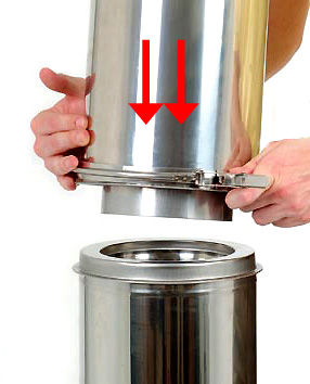 Opsinox Edelstahlschornstein 150mm Wandkonsole für Zwischeninst. MS