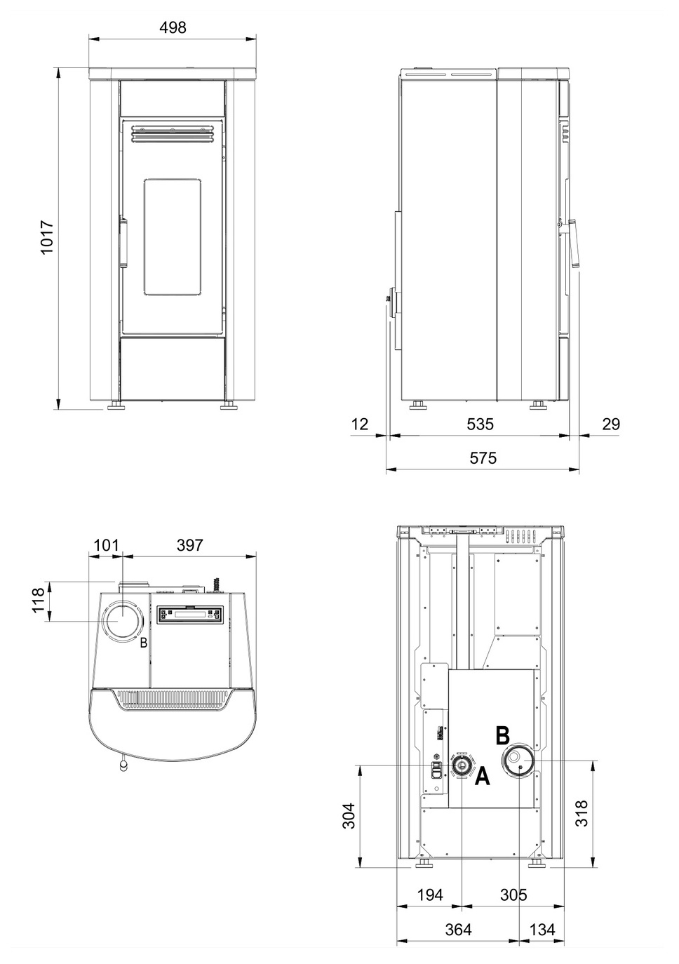 Extraflame KLAUDIA 5.0 EVO Pelletofen bordeaux