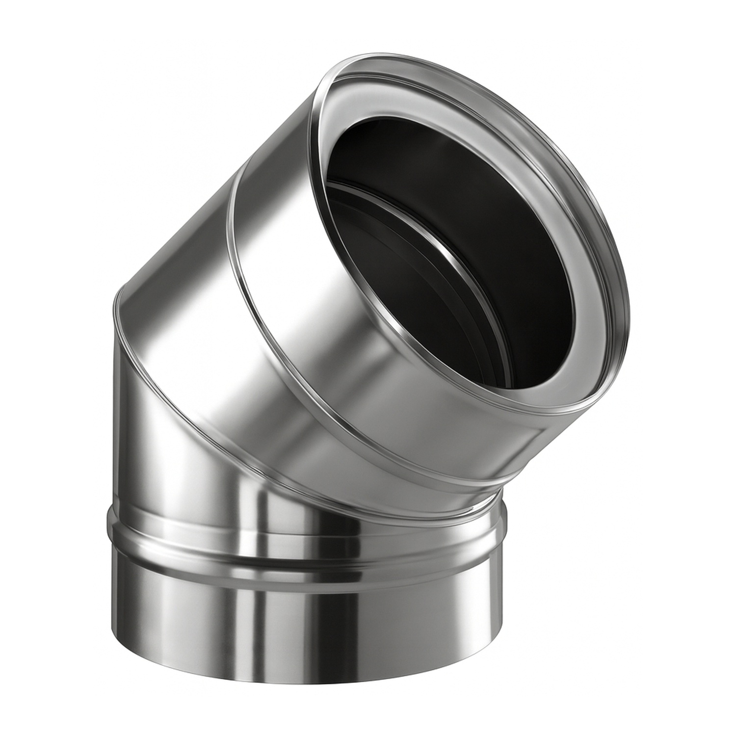 Schiedel ICS Bogen 45° Ø130 mm doppelwandig glänzend