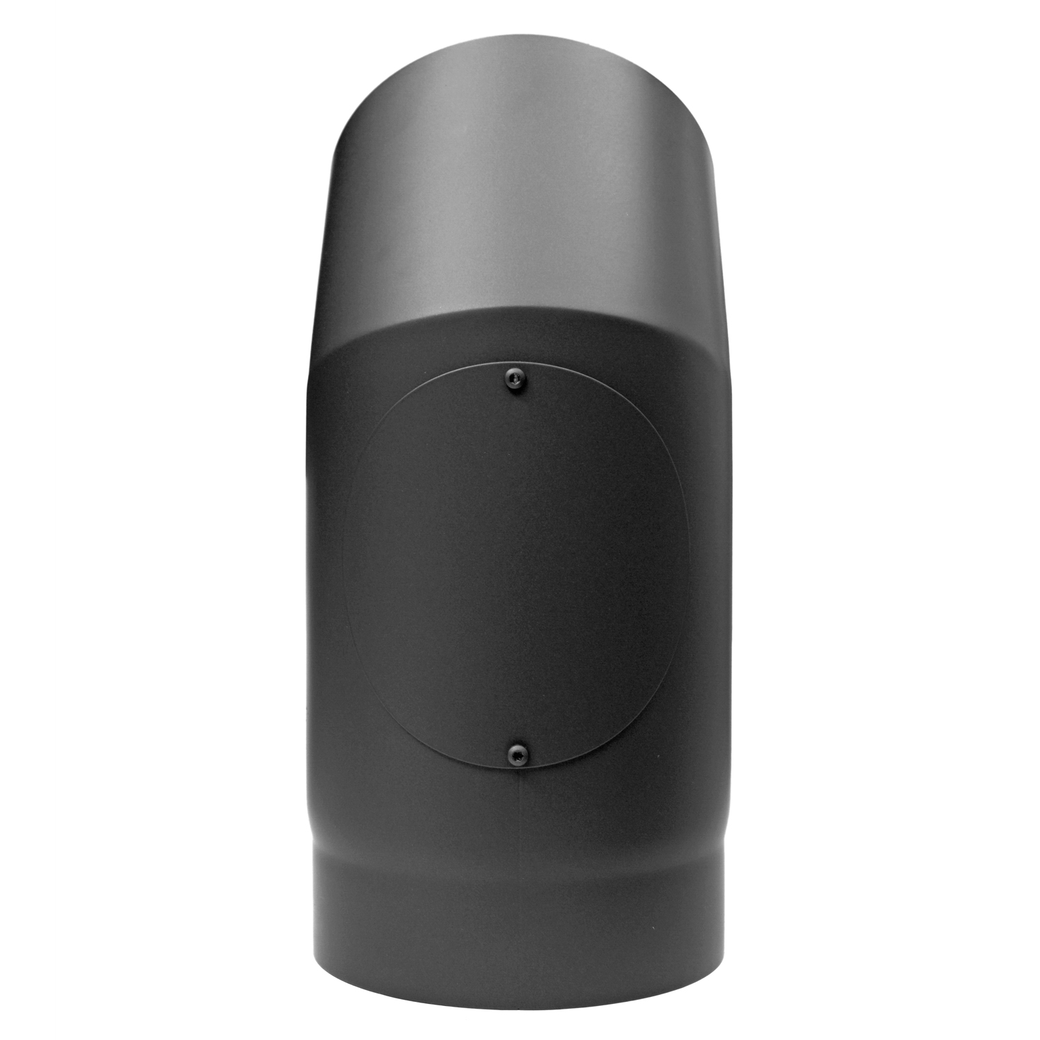 Raik Izoker Rauchrohrbogen 150mm schwarz doppelwandig 45° mit Tür für Rauchrohr / Ofenrohr