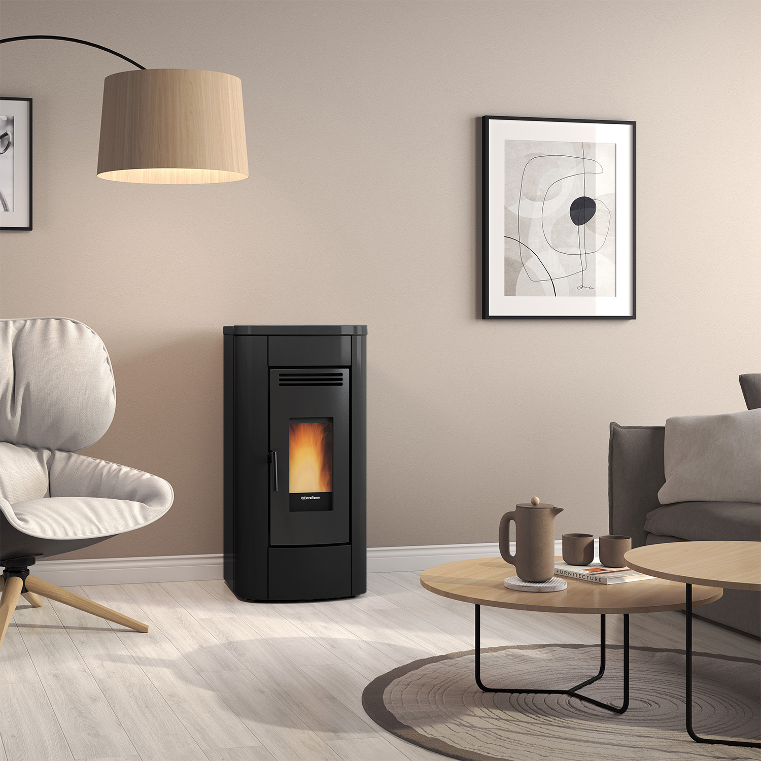 Extraflame Klaudia 5.0 Evo Pelletofen Schwarz