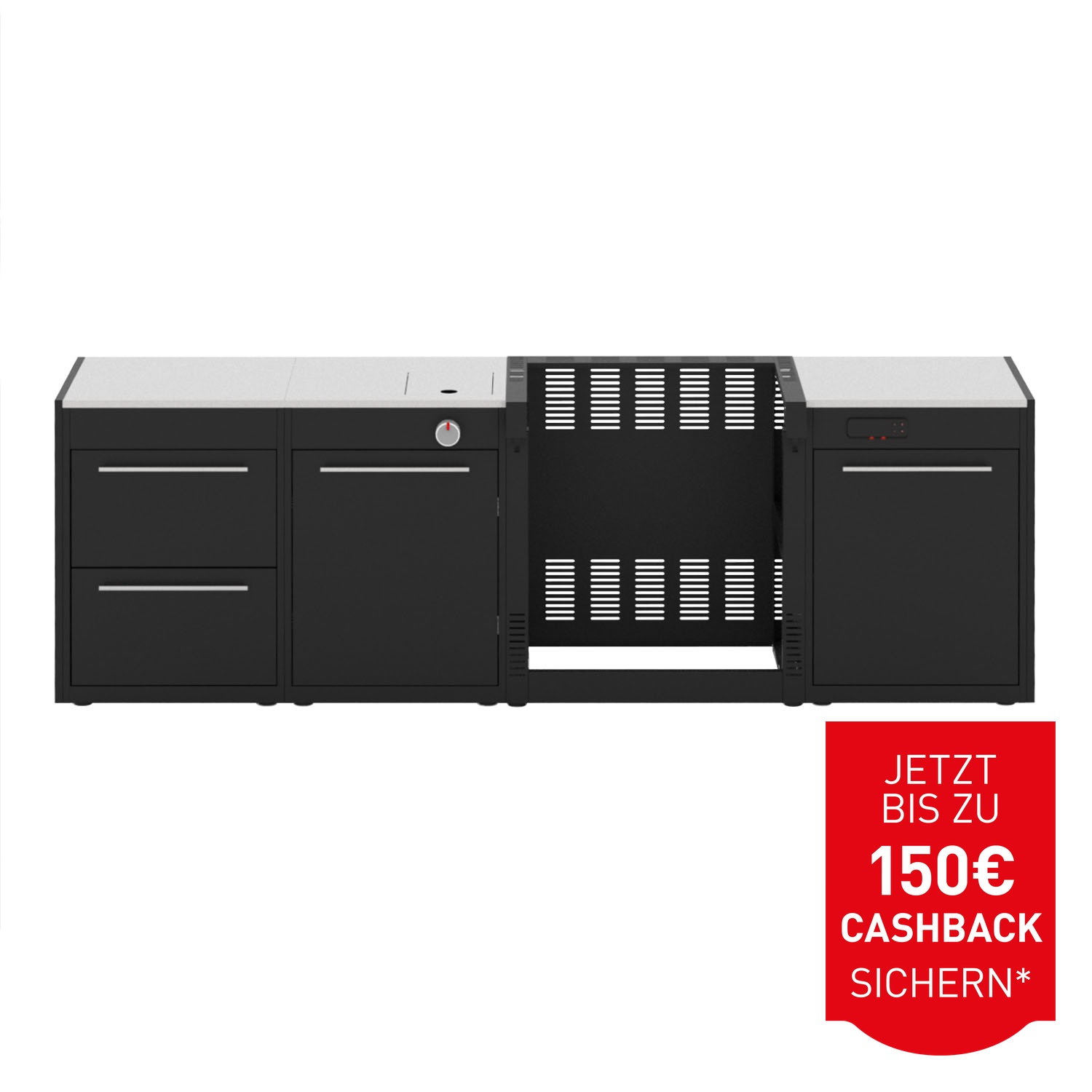 Weber BBQ Kitchen Set 4 für Genesis 3-Brenner mit Seitenkocher & Connect