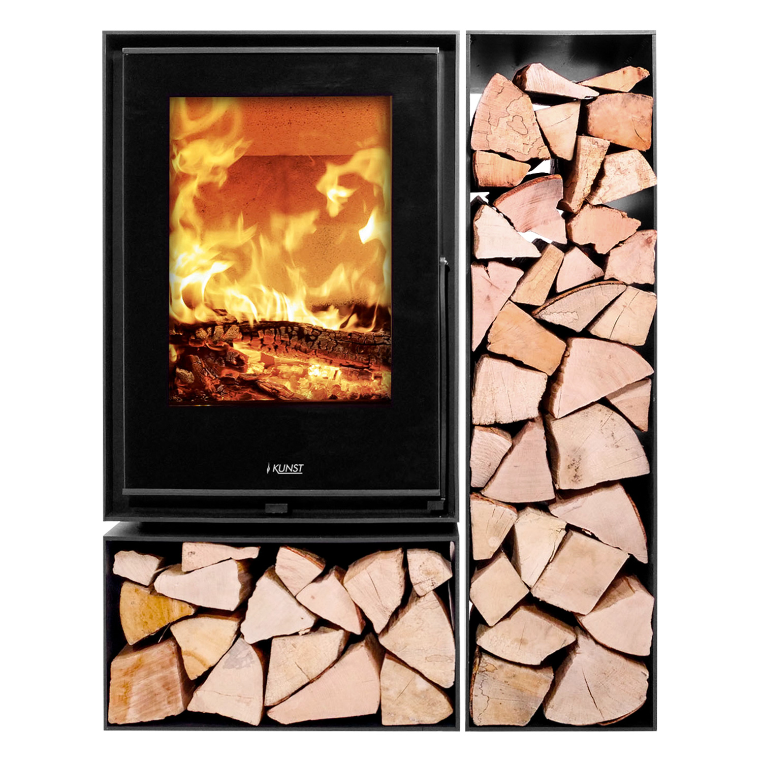 Kunst Stoves Ficus Kaminofen mit doppeltem Holzfach