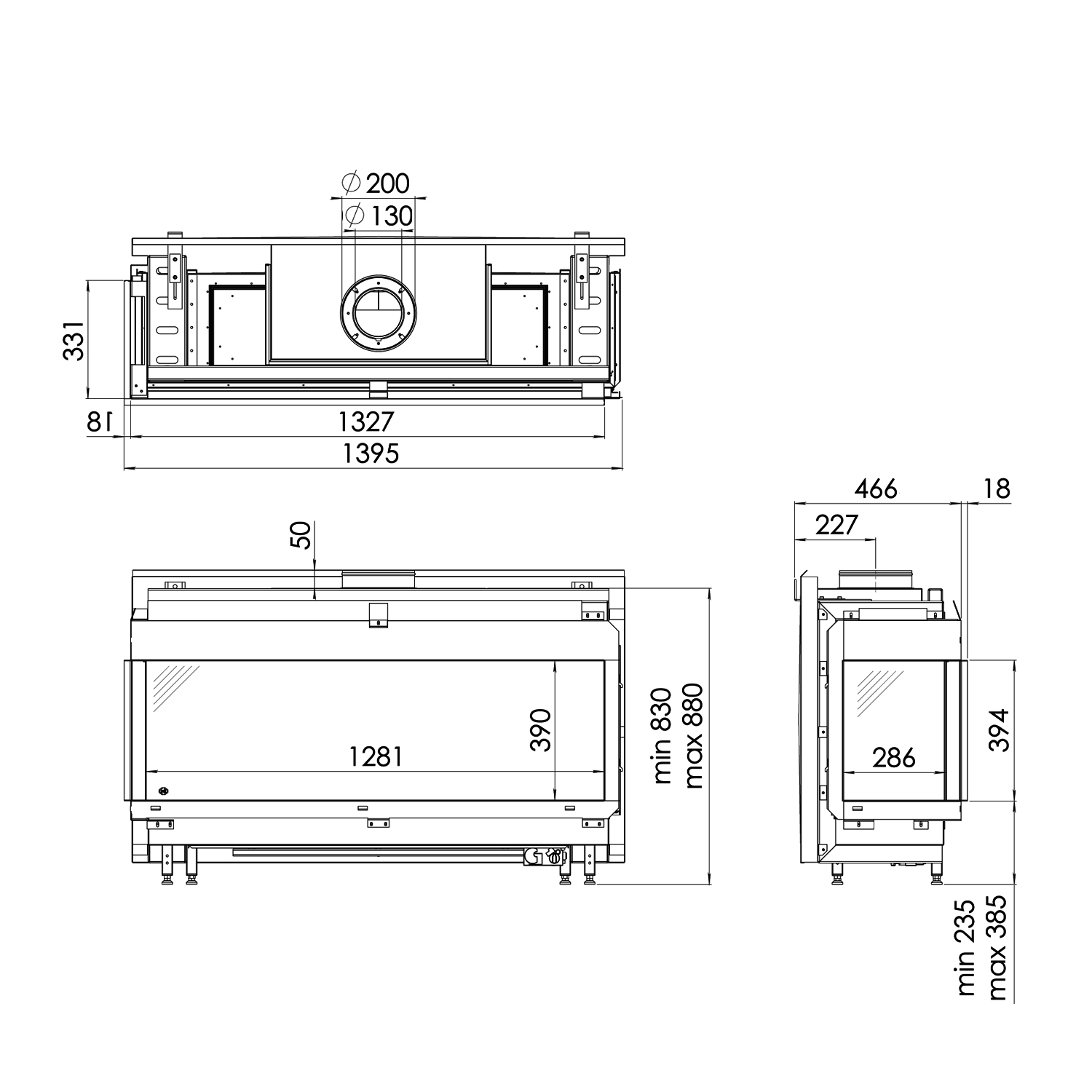 Spartherm DRU Metro 130XT/2 RCH Gas-Kamineinsatz G20 / Links / Schwarz Spartherm DRU Metro 130XT/2 RCH Gas-Kamineinsatz G20 / Links / Schwarz