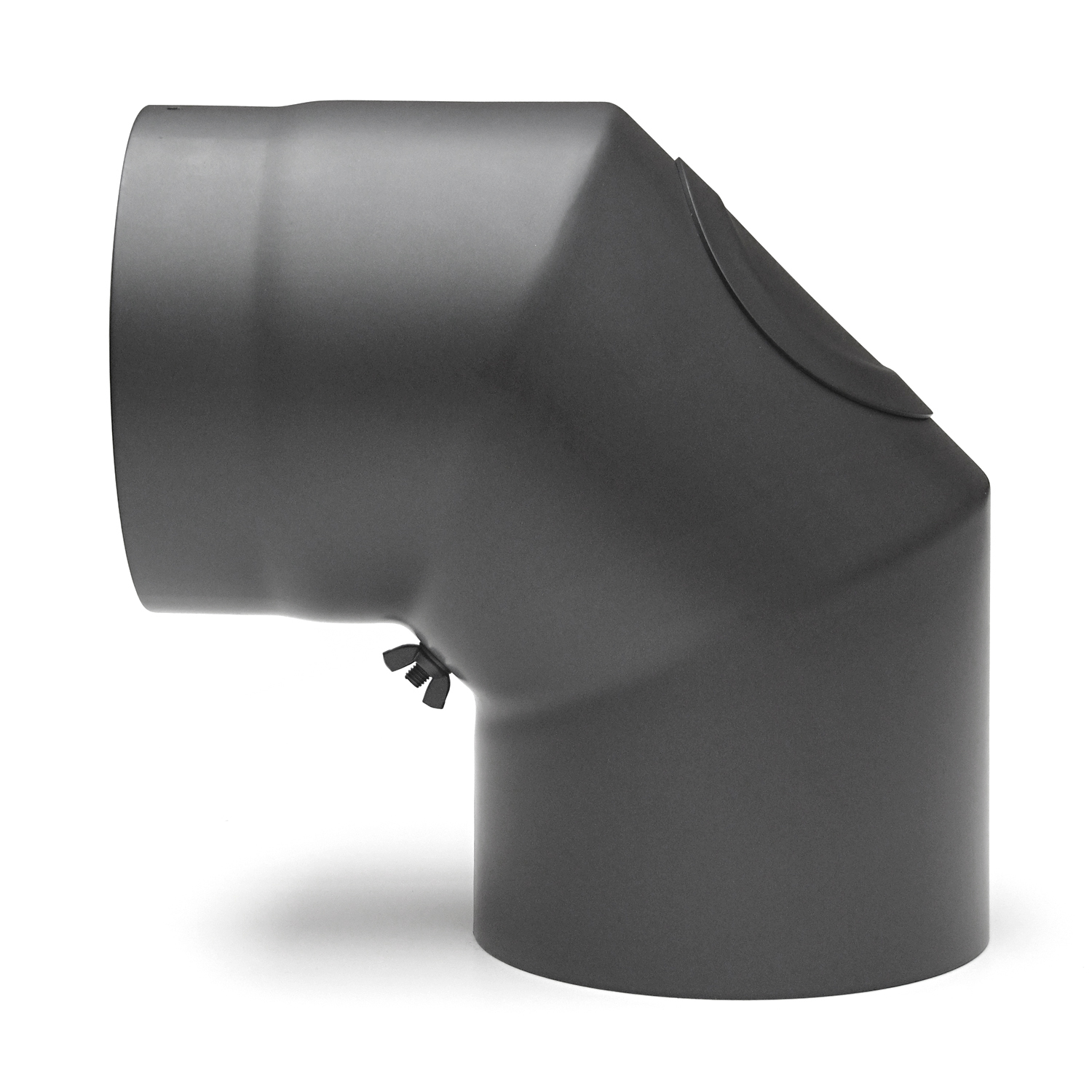 Raik Basic Rauchrohrbogen 160mm gussgrau 90° mit Tür für Rauchrohr / Ofenrohr