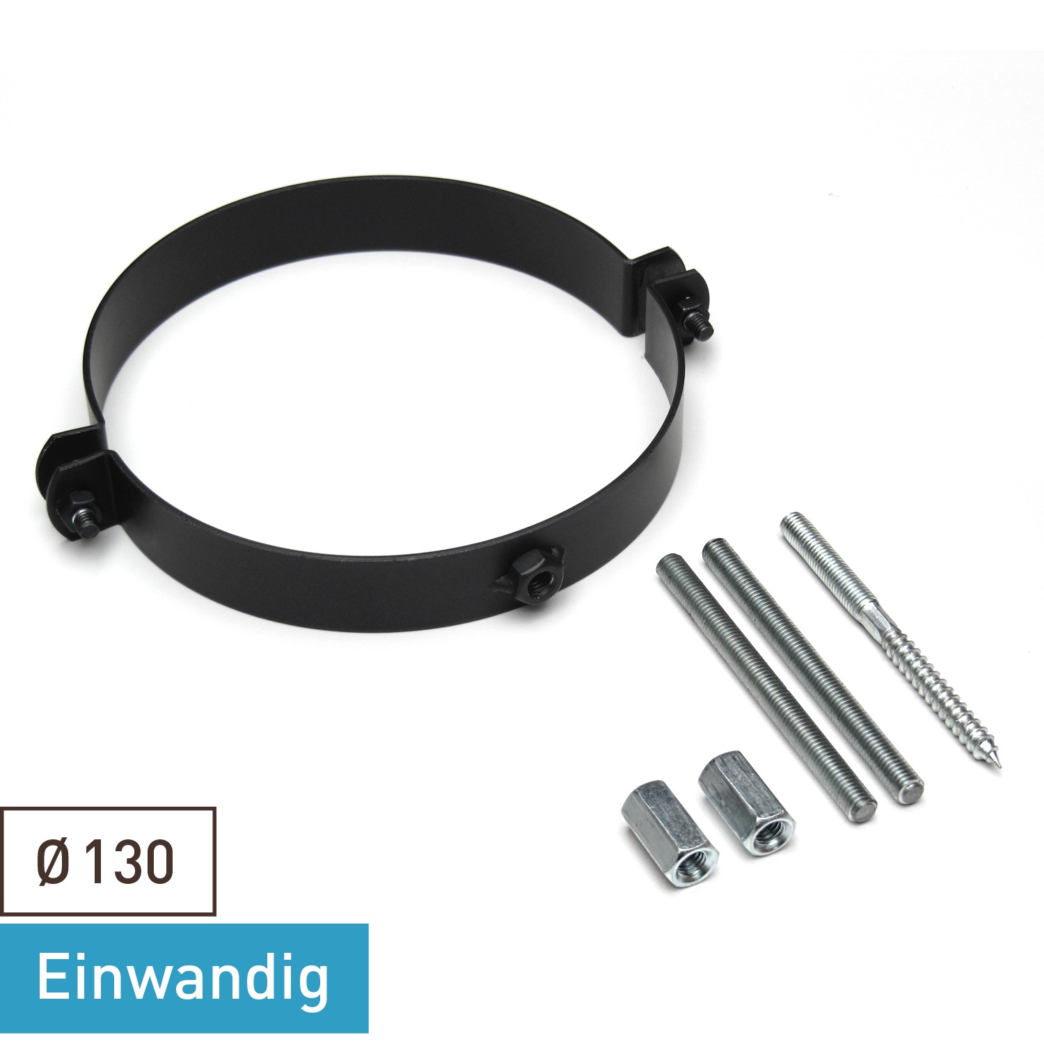 Raik Basic Rohrschelle 130mm schwarz für Rauchrohr / Ofenrohr