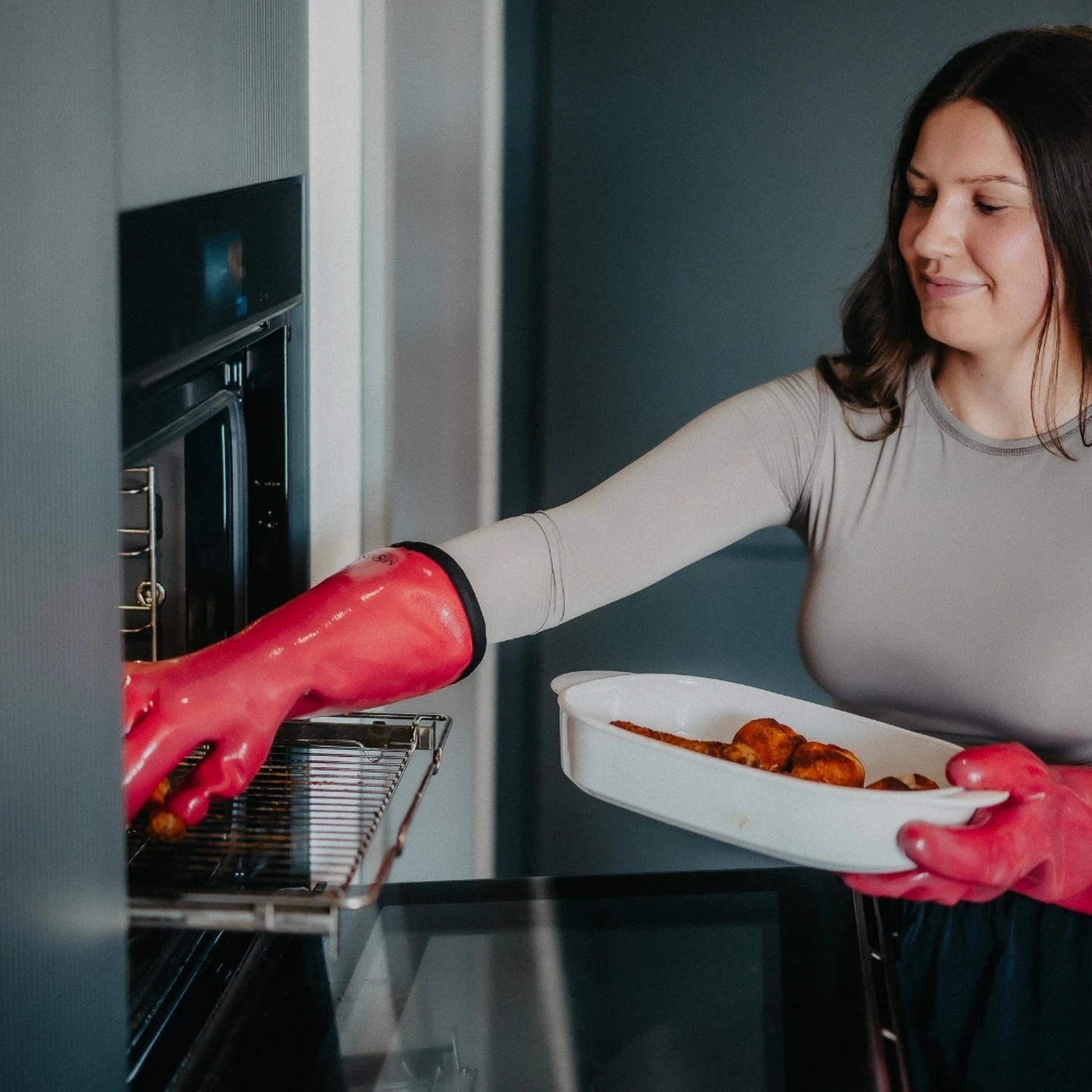 Moesta HeatPro Gloves Grillhandschuhe pink (L)