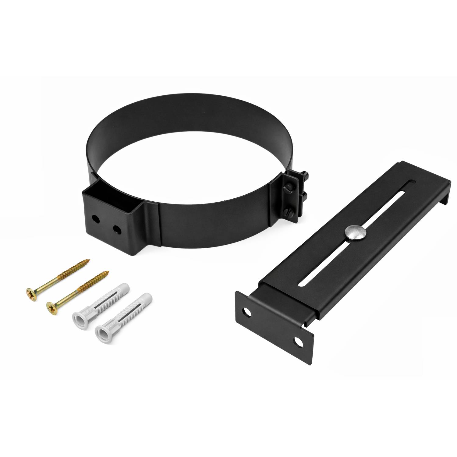 Raik Izoker Rohrschelle 150mm schwarz doppelwandig für Rauchrohr / Ofenrohr