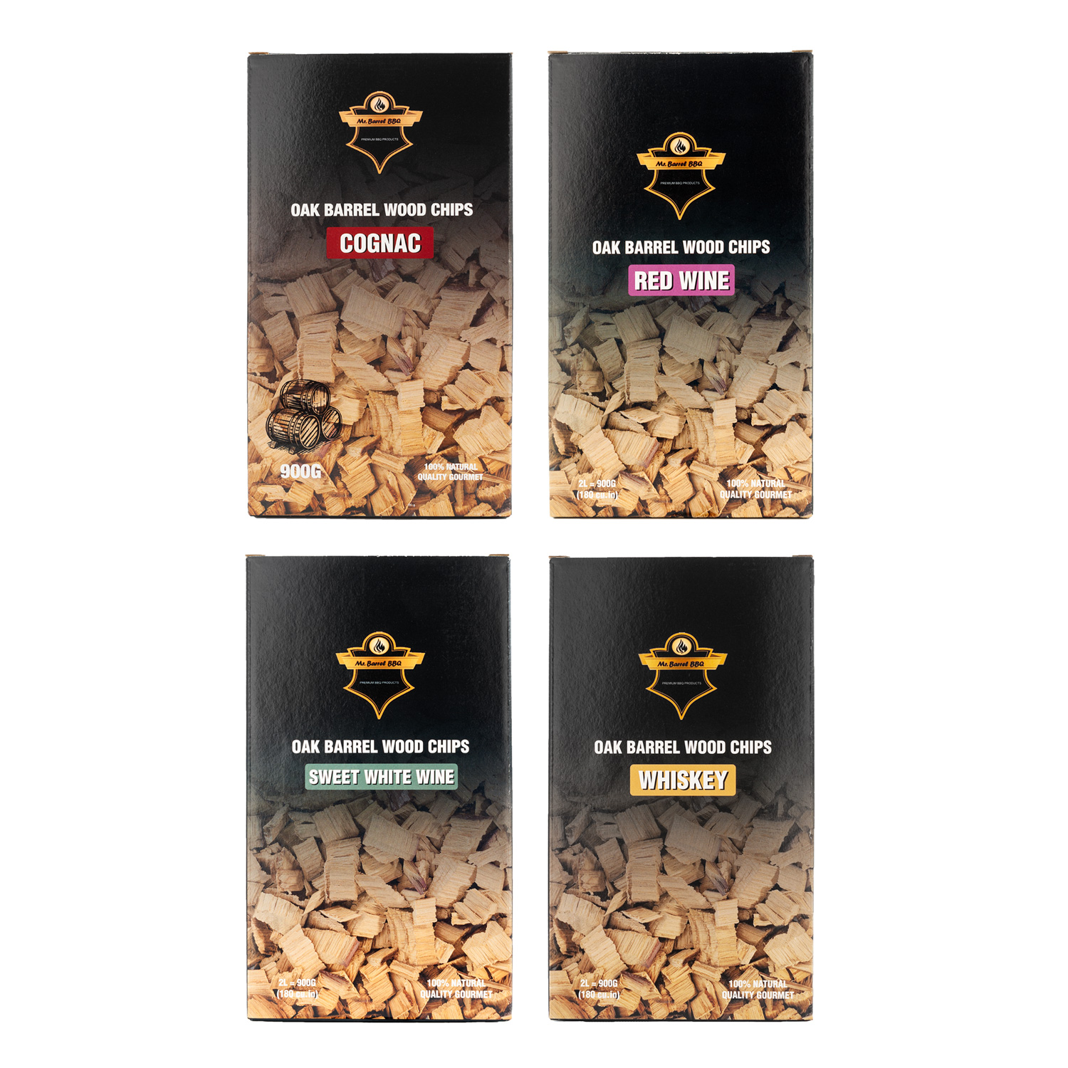 Mr. Barrel BBQ Smoking Chips L Cognac, 900 g