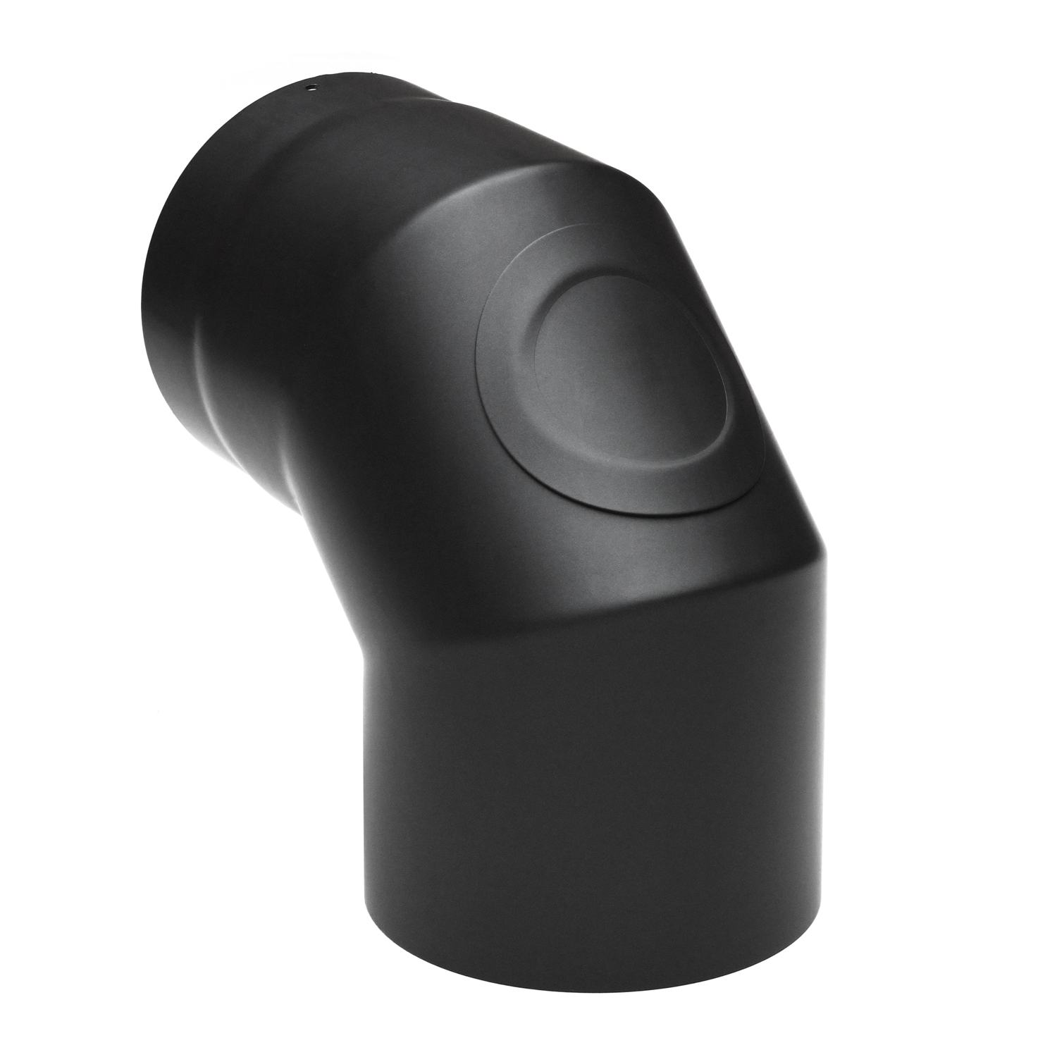 Raik Basic Rauchrohrbogen 160mm schwarz 90° mit Tür für Rauchrohr / Ofenrohr