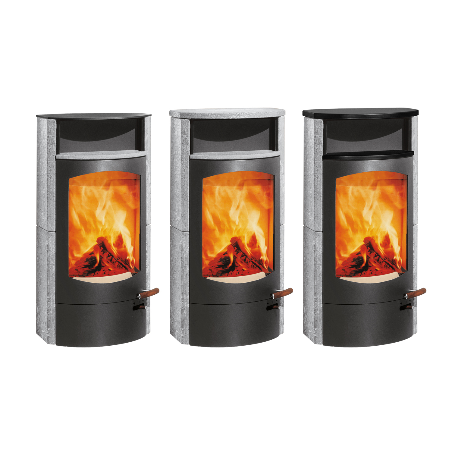 Austroflamm Koko 2.0 Kaminofen Speckstein, Warmhaltefach Speckstein, Guss-Topplatte, RRA oben