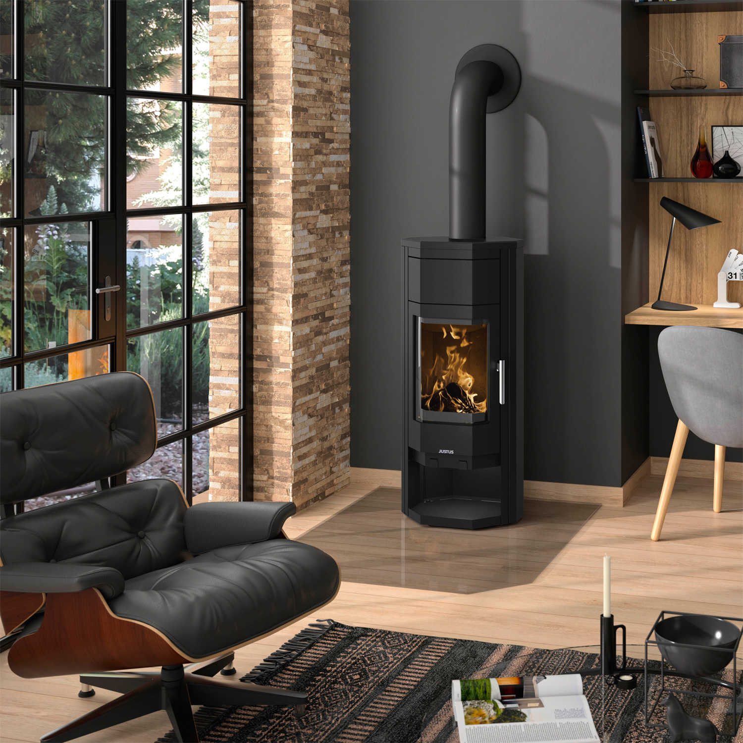 Justus Usedom 5 W+ 2.0 Kaminofen Stahl Schwarz