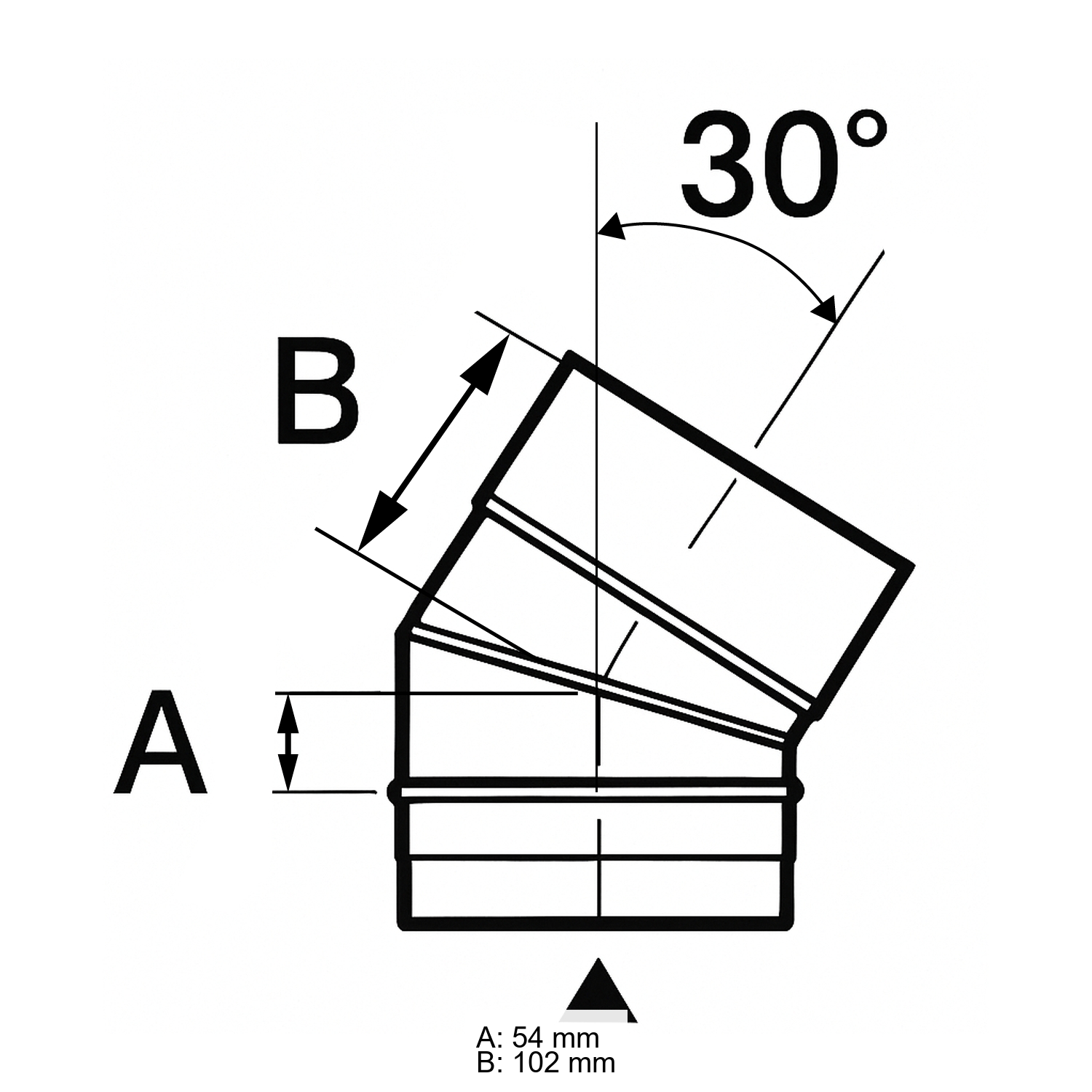 Schiedel PRIMA PLUS Bogen 30° Ø180 mm einwandig matt