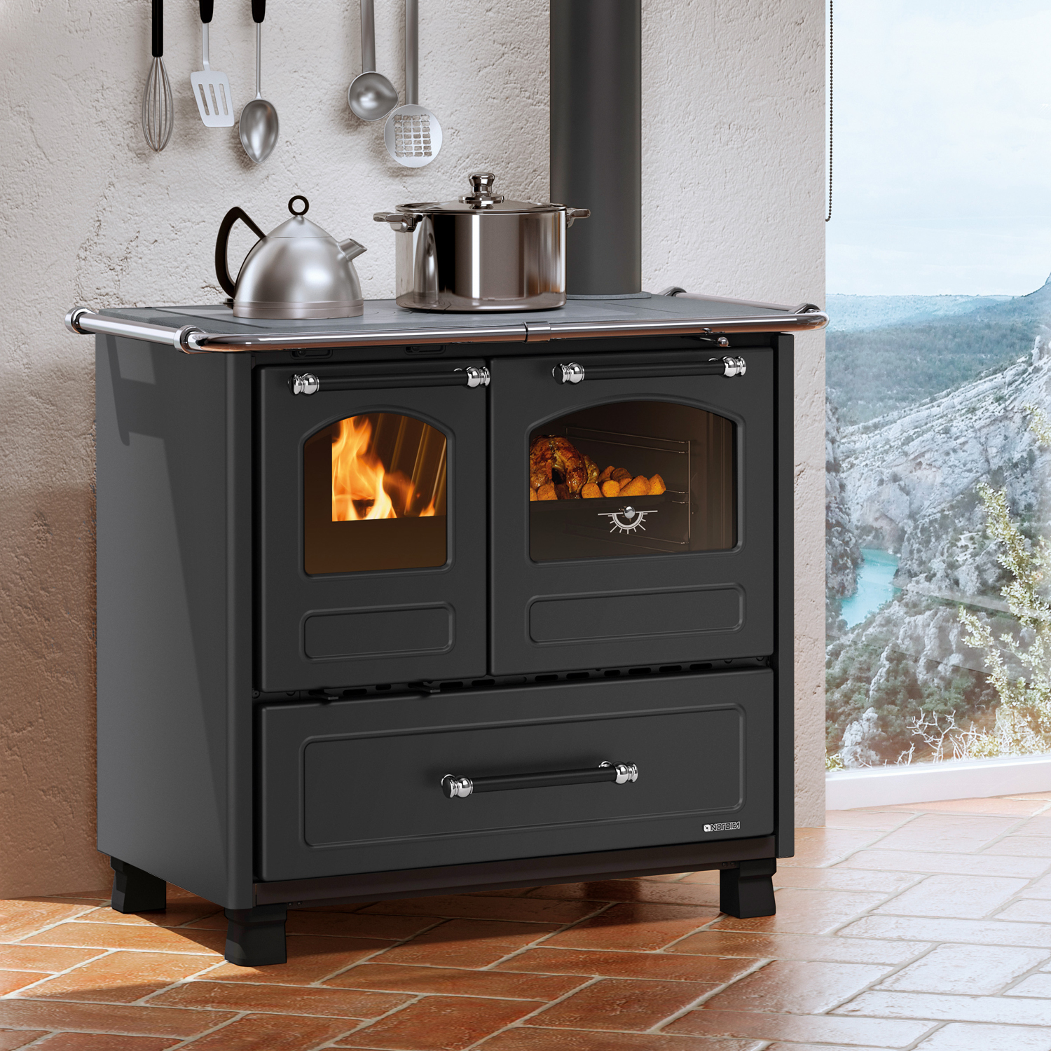 La Nordica Family 4,5 Küchenofen Stahl schwarz La Nordica Family 4,5 Küchenofen Stahl schwarz