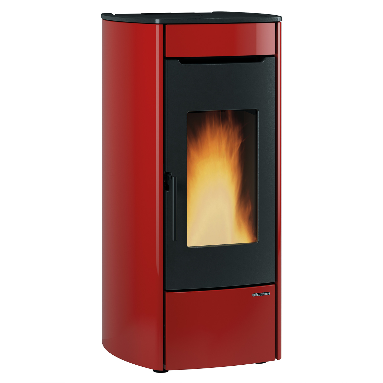 Extraflame Marina Idro 16 H13 wasserführender Pelletofen Stahl Bordeaux - THKE 600 Kombi-Speicher montiert silber 1x WT -Heizungsausdehnungsgefäß 80 L