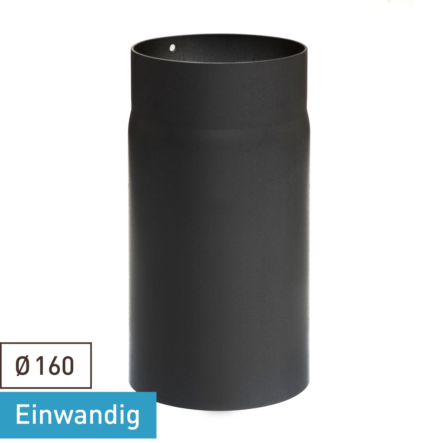 Raik Basic Längenelement 160mm schwarz L: 250mm für Rauchrohr / Ofenrohr