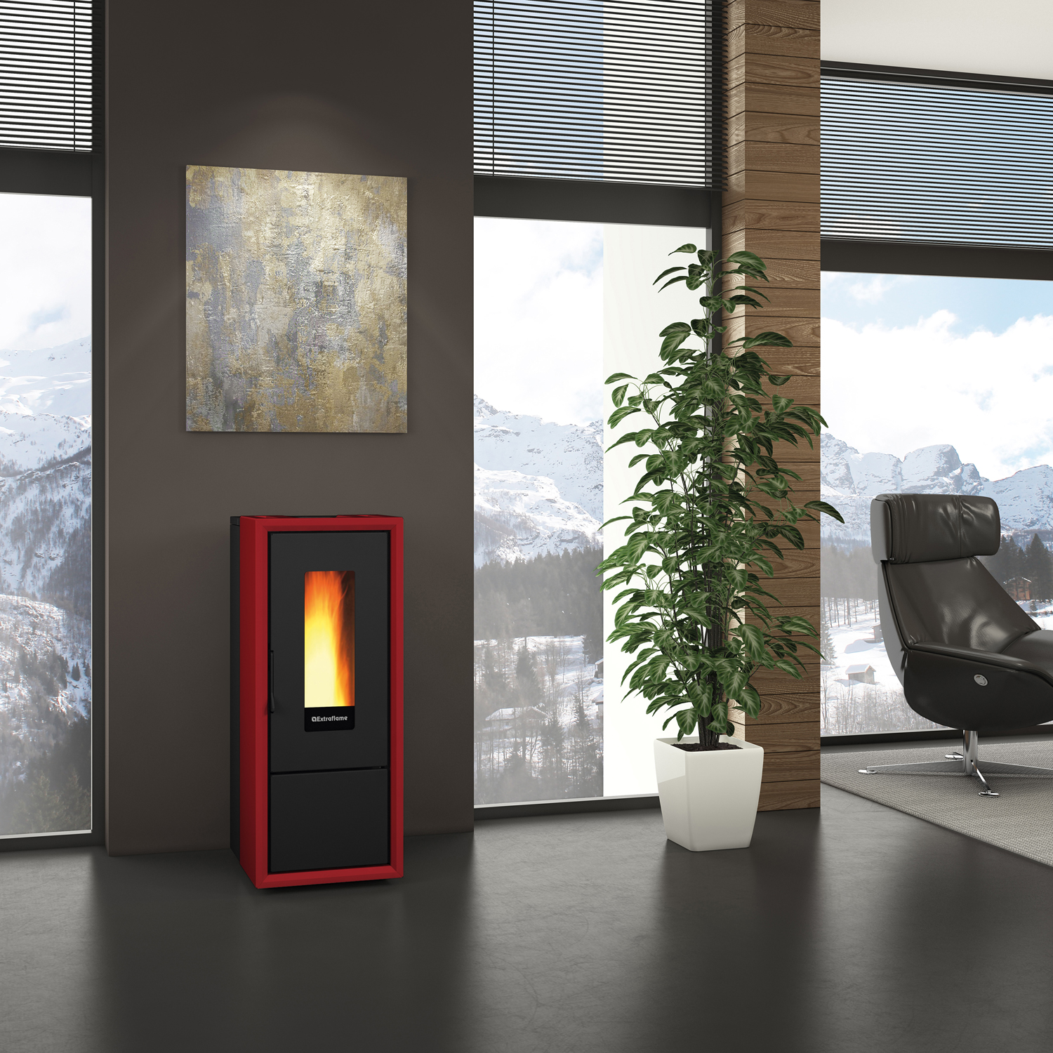 Extraflame Evolution Line Ella Pelletofen Bordeaux