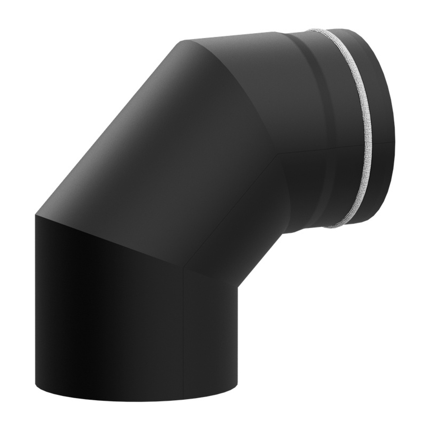 Raik Lifestyle Bogen Durchmesser 150/90° 2,00mm eingezogen 3-tlg mit Dichtung schwarz für Rauchrohr/ Ofenrohr