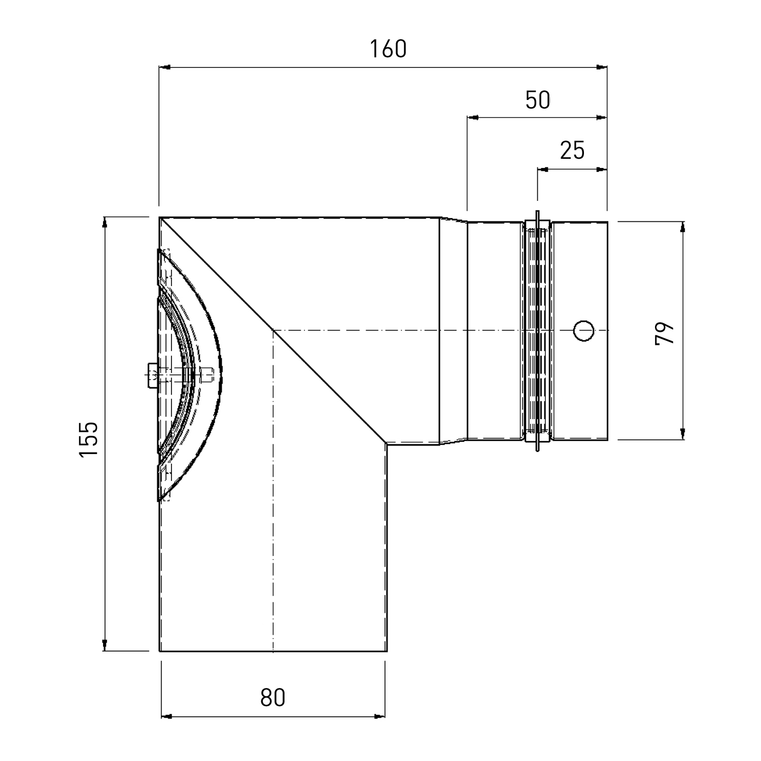 Raik Pelletrohr / Ofenrohr 80mm - 90° Bogen Raik Pelletrohr / Ofenrohr 80mm - 90° Bogen