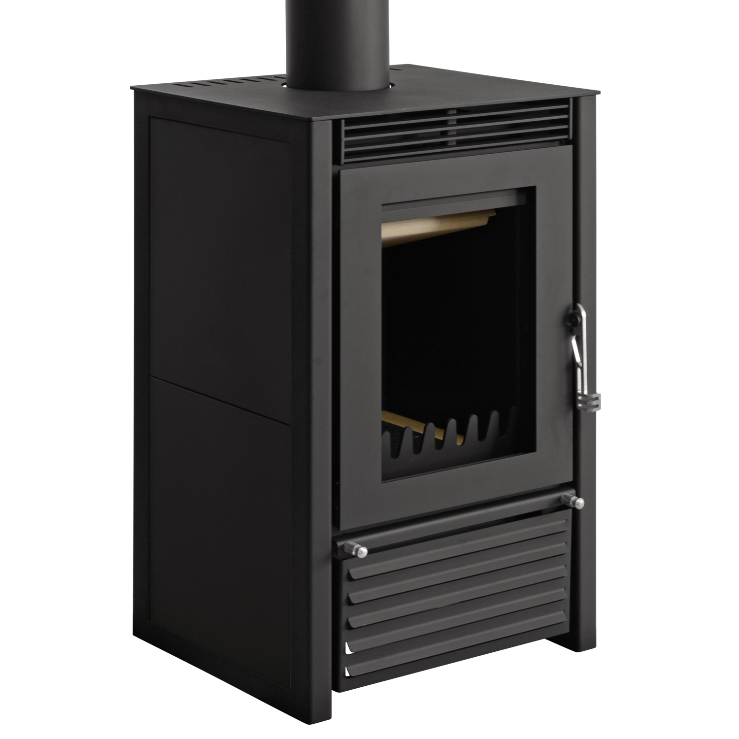Schmitzker Marbella Compact Schwarz Wasserführender Kaminofen - Komplett-Set mit Pufferspeicher TPSM 300L, inkl. Isolierung