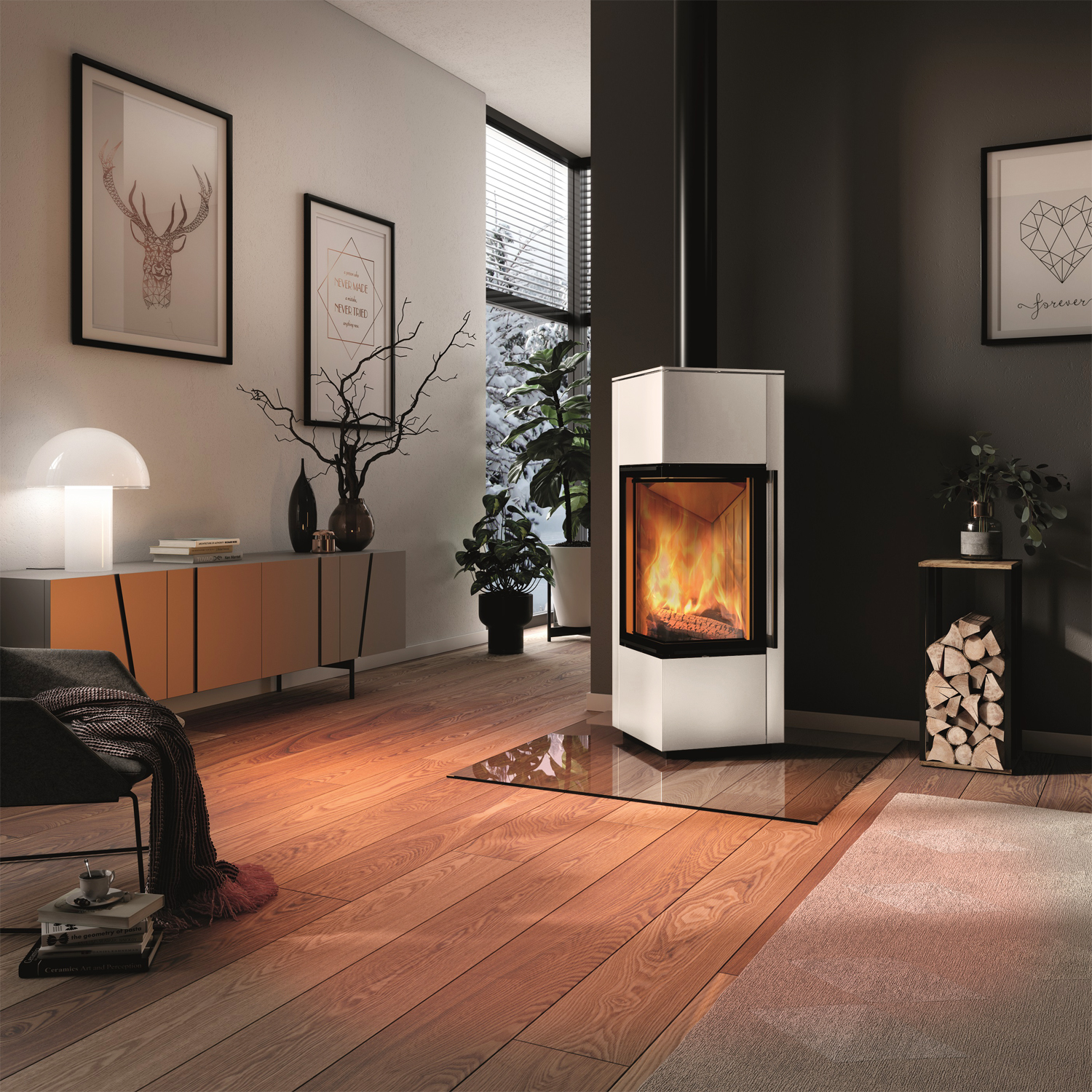 Spartherm Piko S RLU Kaminofen Weiß