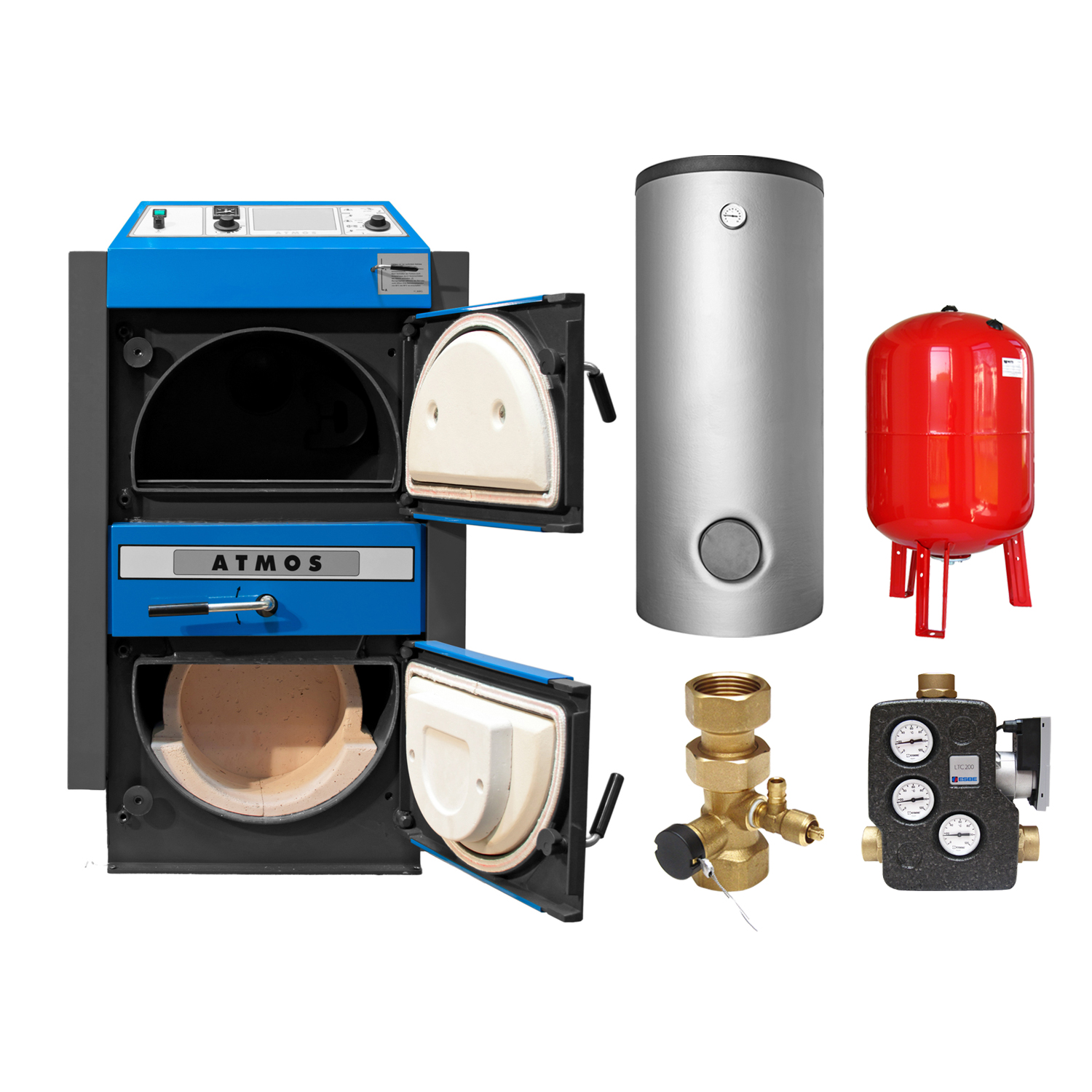 ATMOS KC 35 S Set + 2 Pufferspeicher 1000L, inkl. Isolierung ATMOS KC 35 S Set + 2 Pufferspeicher 1000L, inkl. Isolierung