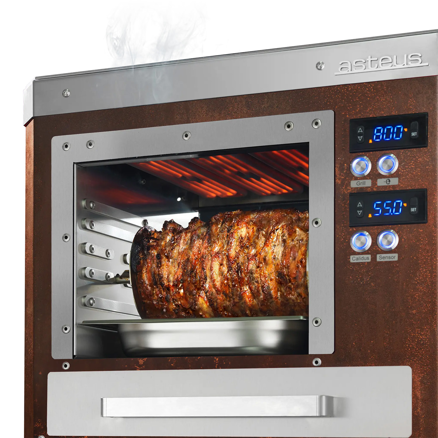 Asteus Segula 800° Lifestyle Elektrogrill braun emailliert
