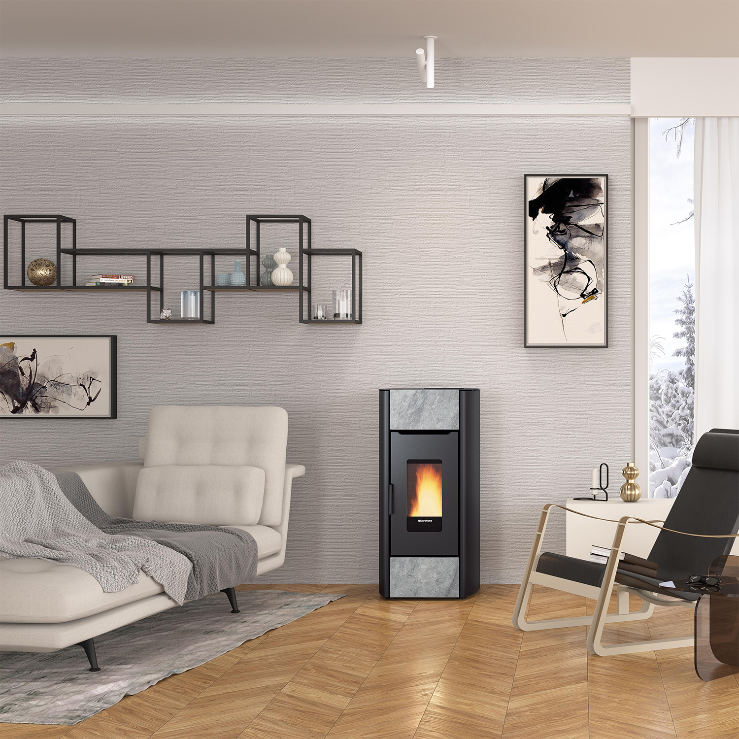 Extraflame Prestige Line Mirka Plus Pelletofen Naturstein