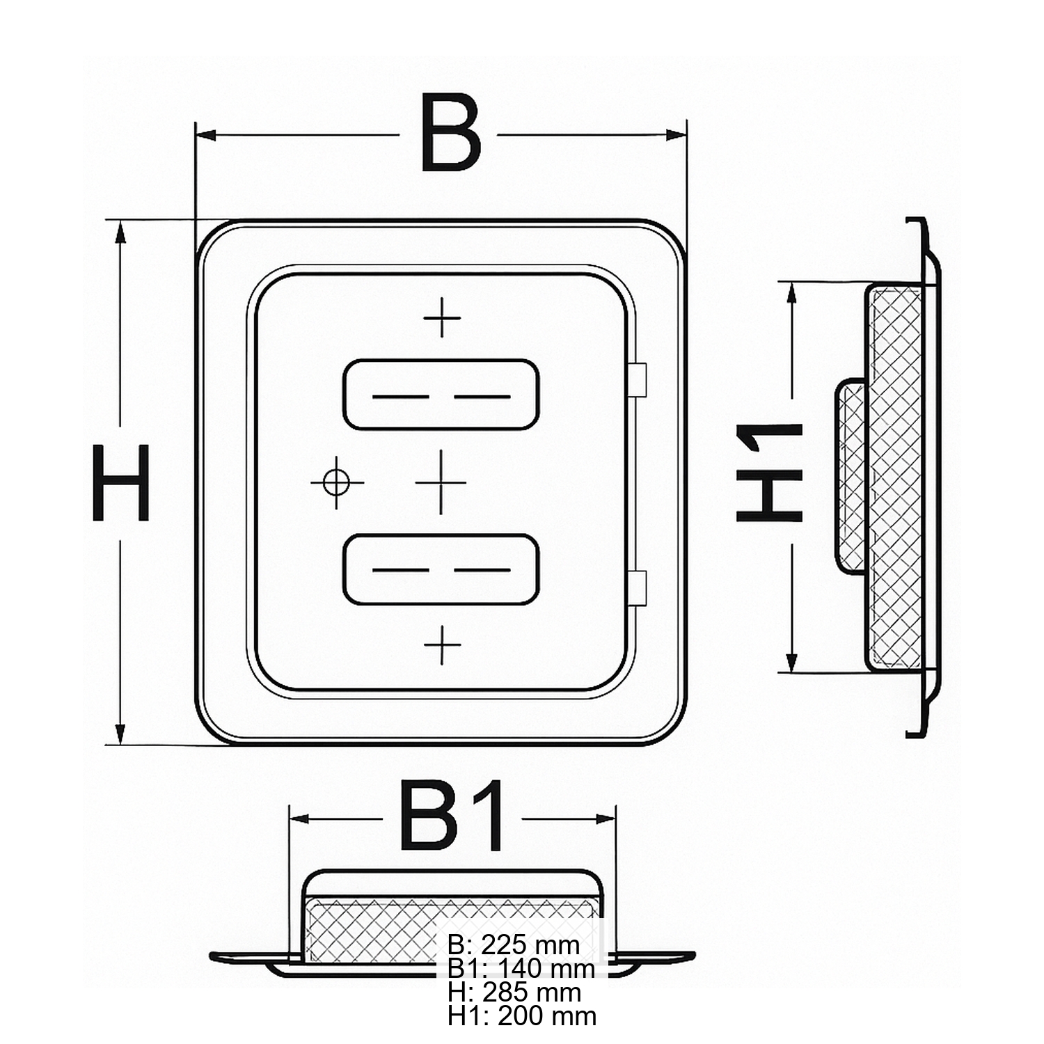 Schiedel Putztür Edelstahl 140x200 glänzend