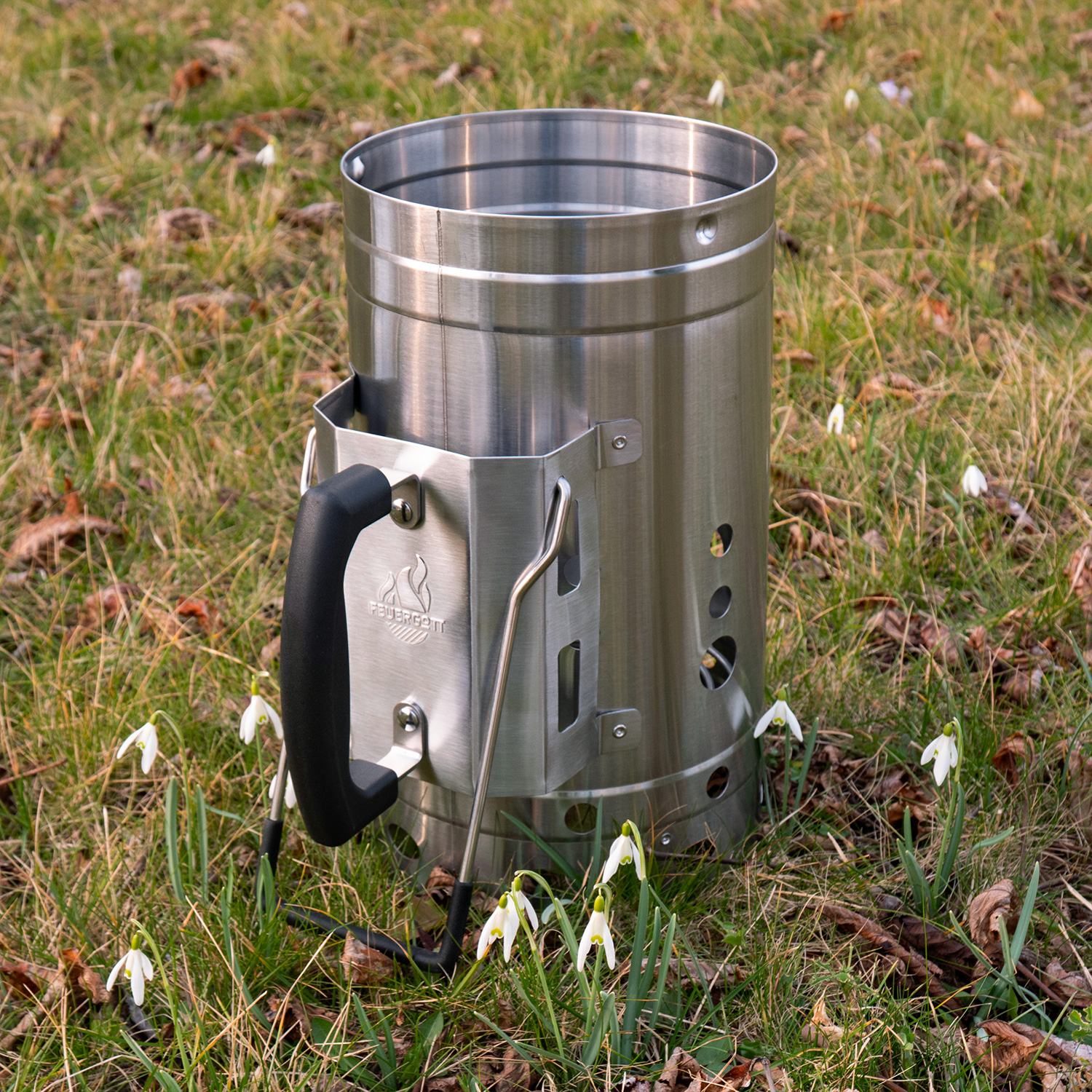 Feuergott Anzündkamin XXL Edelstahl Feuergott Anzündkamin XXL Edelstahl