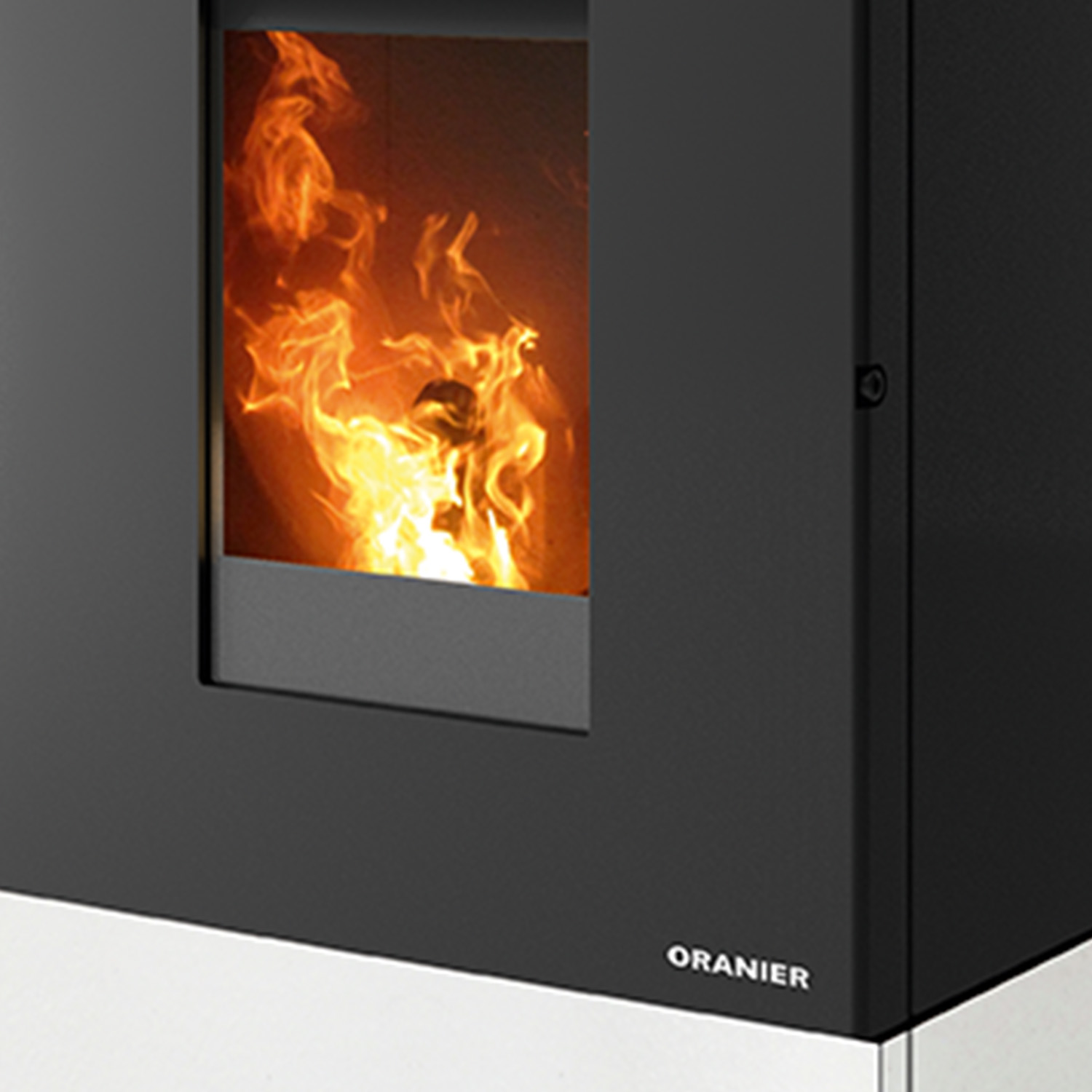 Oranier Boreas Pelletofen Sintered Stone Seidenweiß LAS