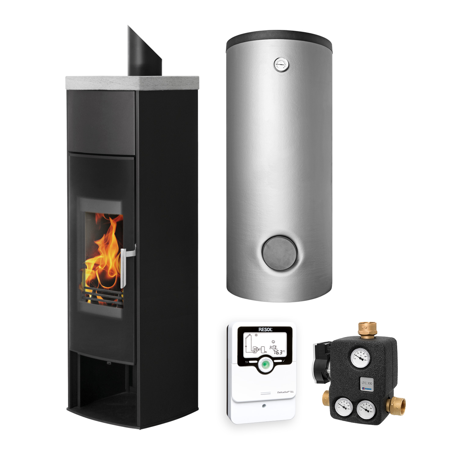 Schmitzker Aqua Topplatte Speckstein Set + Pufferspeicher 300 L