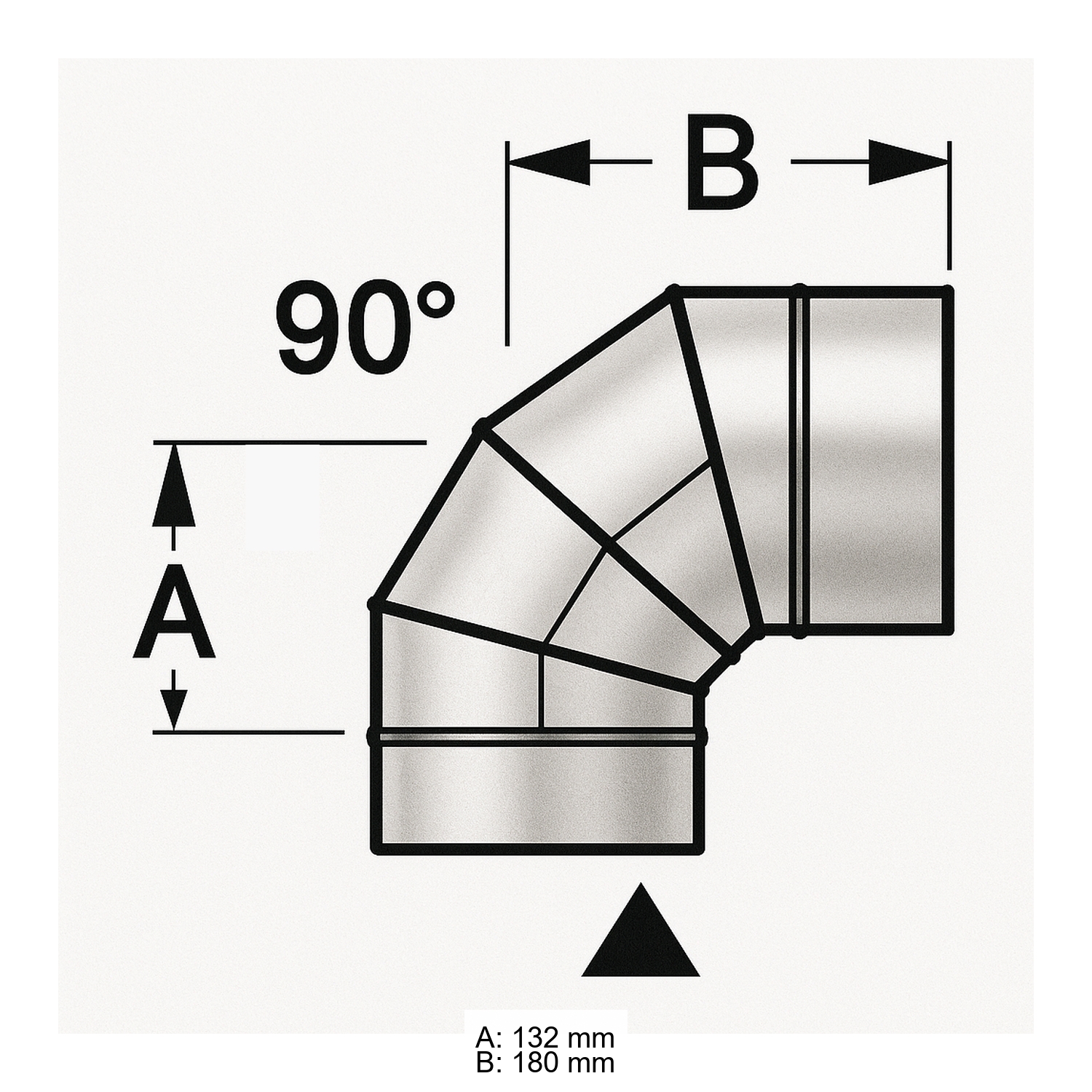 Schiedel PRIMA PLUS Bogen 90° Ø113 mm einwandig matt